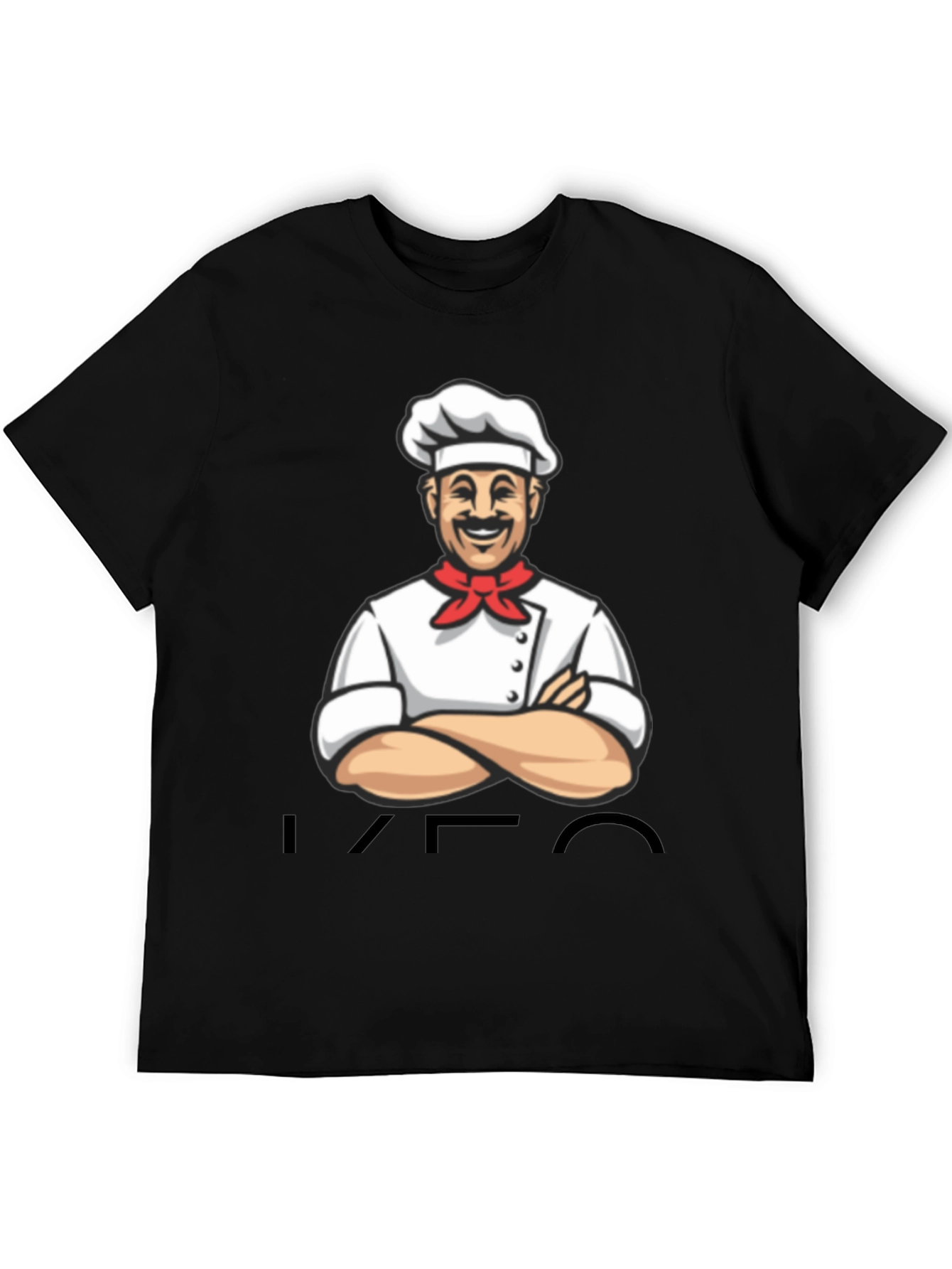 Chef Cartoon Graphic T-Shirt - Black