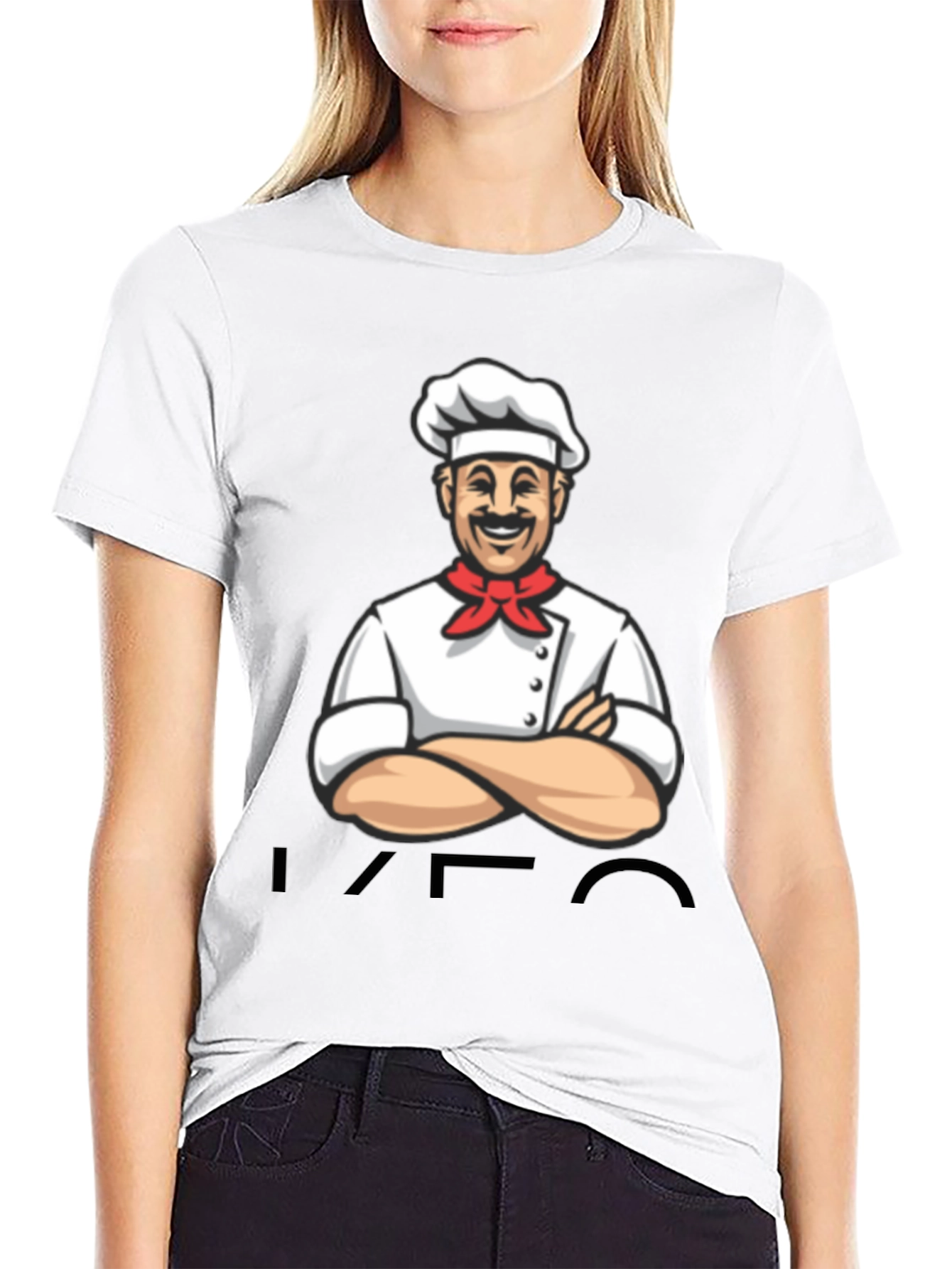 Chef Cartoon Graphic T-Shirt - Black