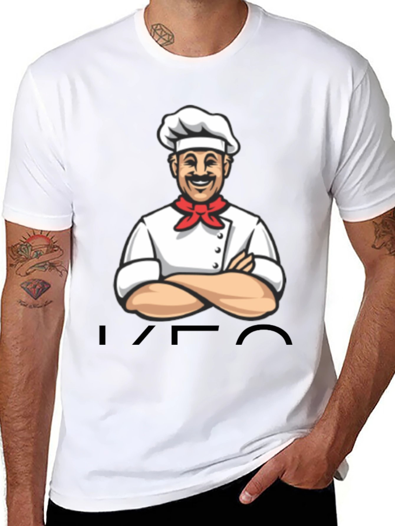 Chef Cartoon Graphic T-Shirt - Black