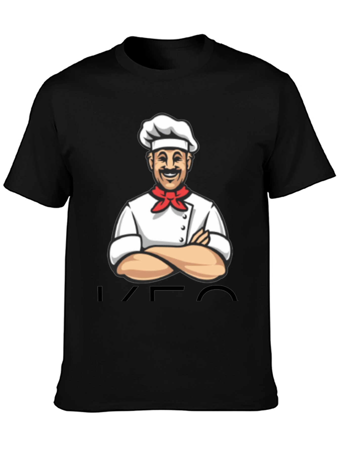 Chef Cartoon Graphic T-Shirt - Black