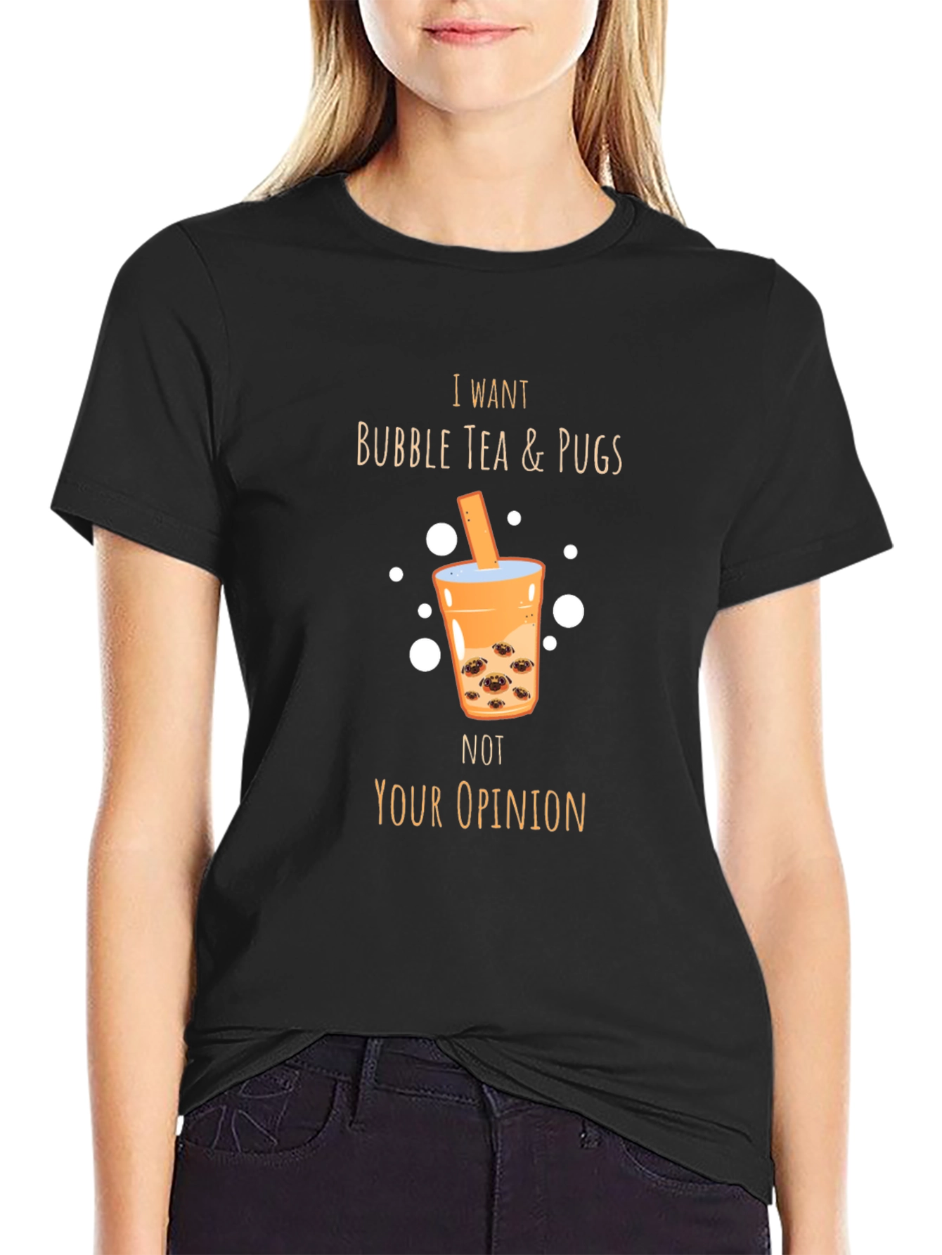 Bubble Tea & Pugs Graphic T-Shirt - Unisex