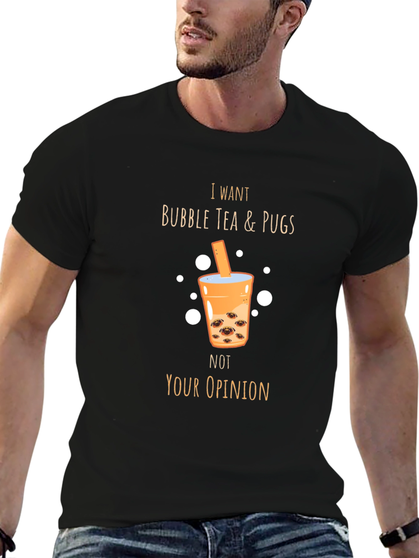 Bubble Tea & Pugs Graphic T-Shirt - Unisex