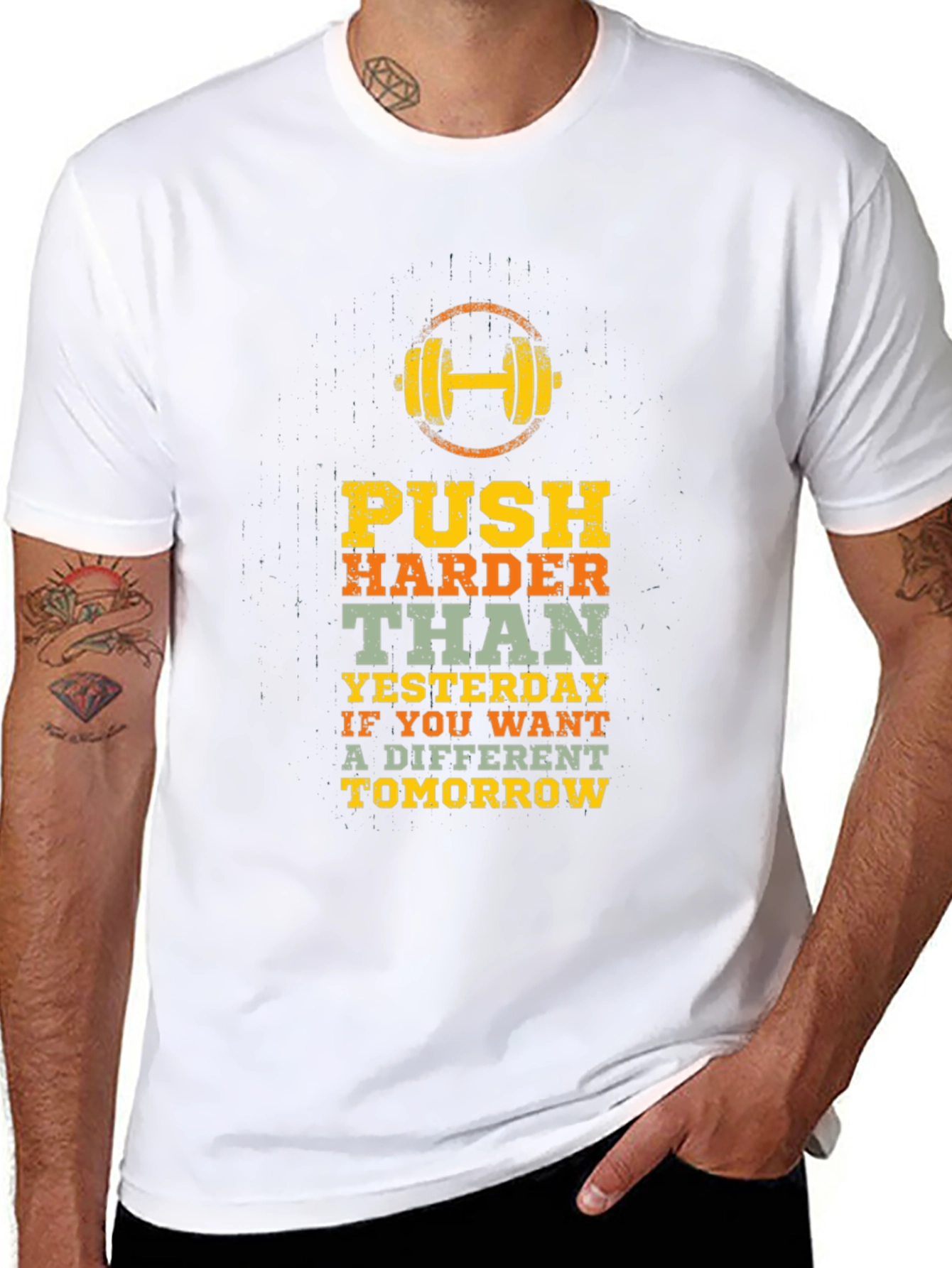 Motivational Workout T-Shirt: Push Harder