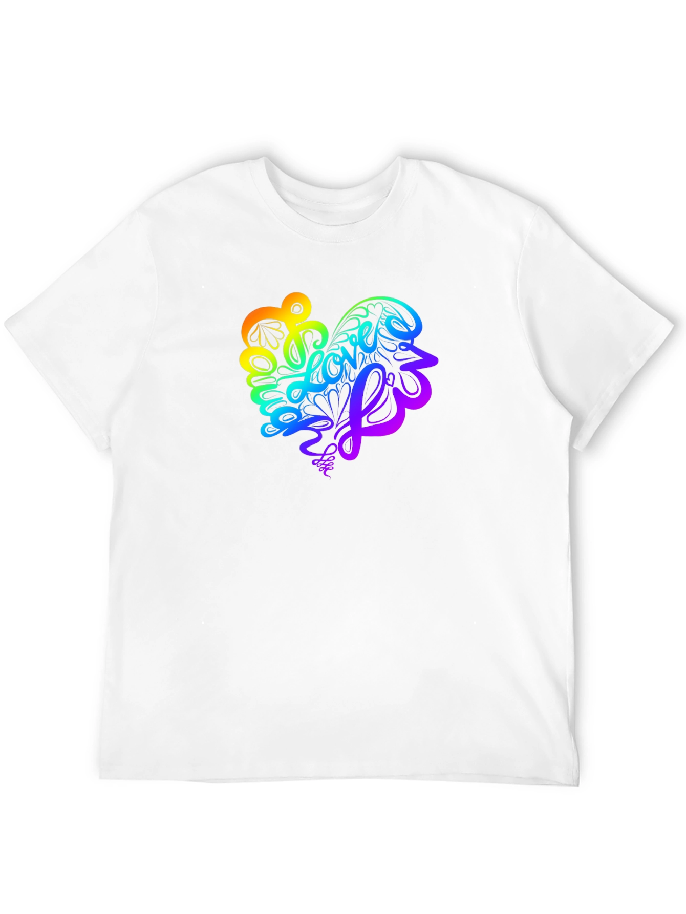 Rainbow Love Heart Graphic Tee - Stylish Black T-Shirt