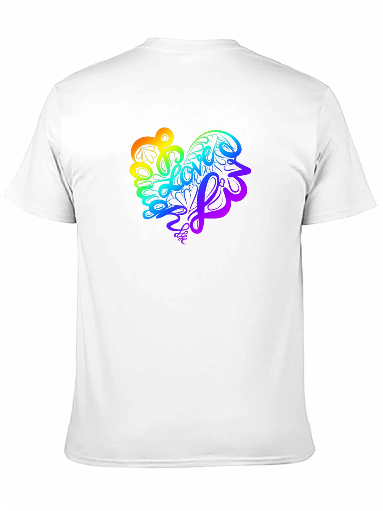 Rainbow Love Heart Graphic Tee - Stylish Black T-Shirt