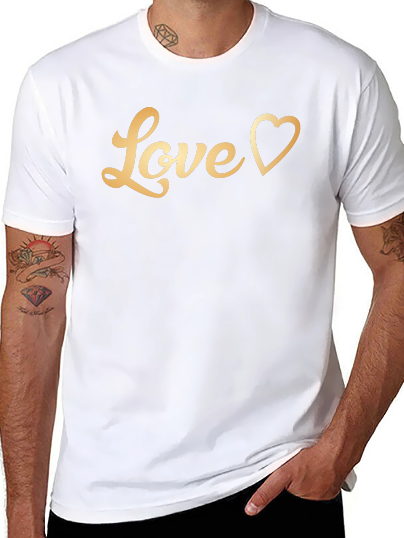 Love Heart Graphic T-Shirt - Black