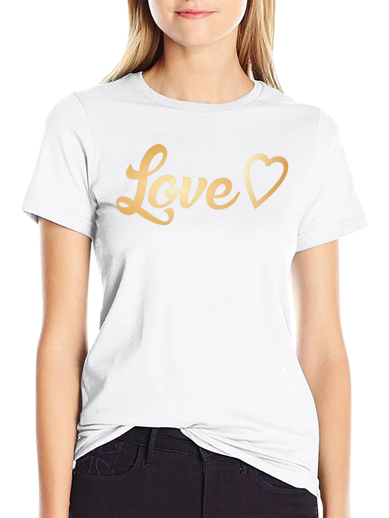 Love Heart Graphic T-Shirt - Black
