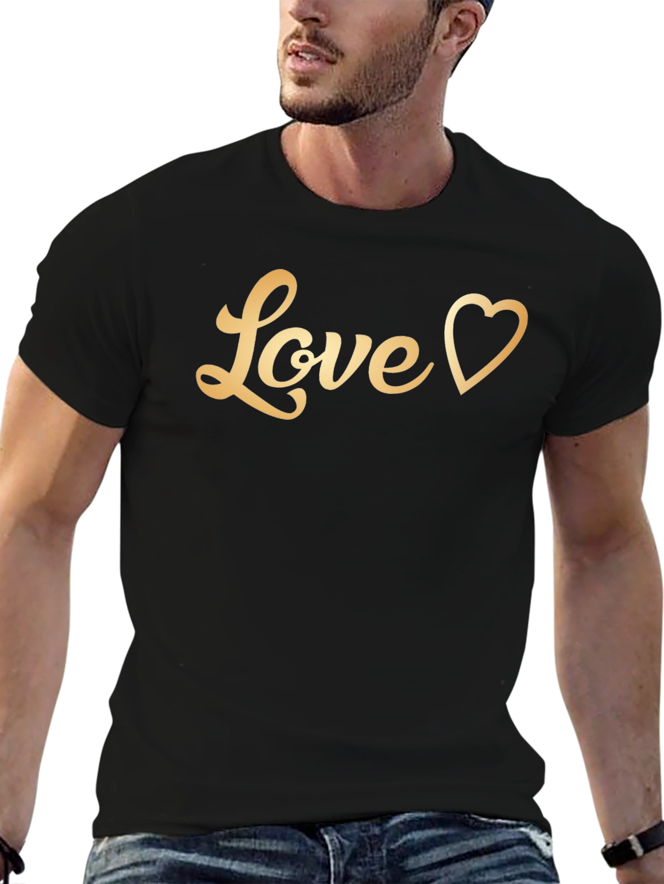 Love Heart Graphic T-Shirt - Black