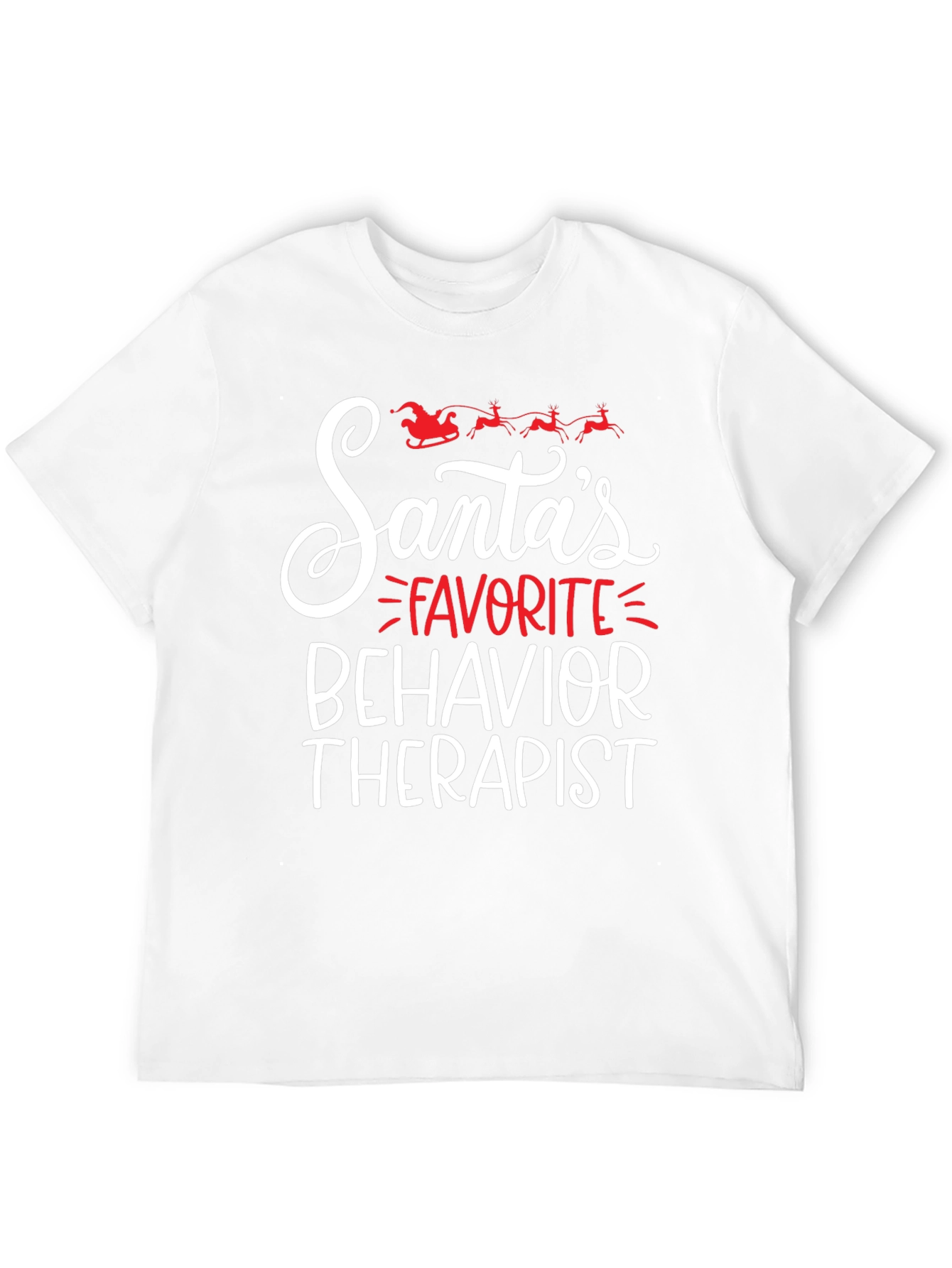 Santas Favorite Behavior Therapist Black Graphic Tee