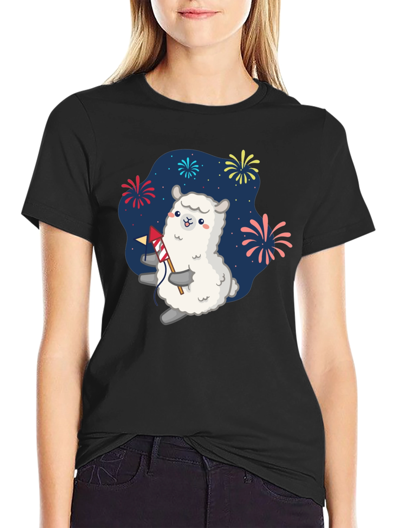 Llama Fireworks T-Shirt - Celebration Tee
