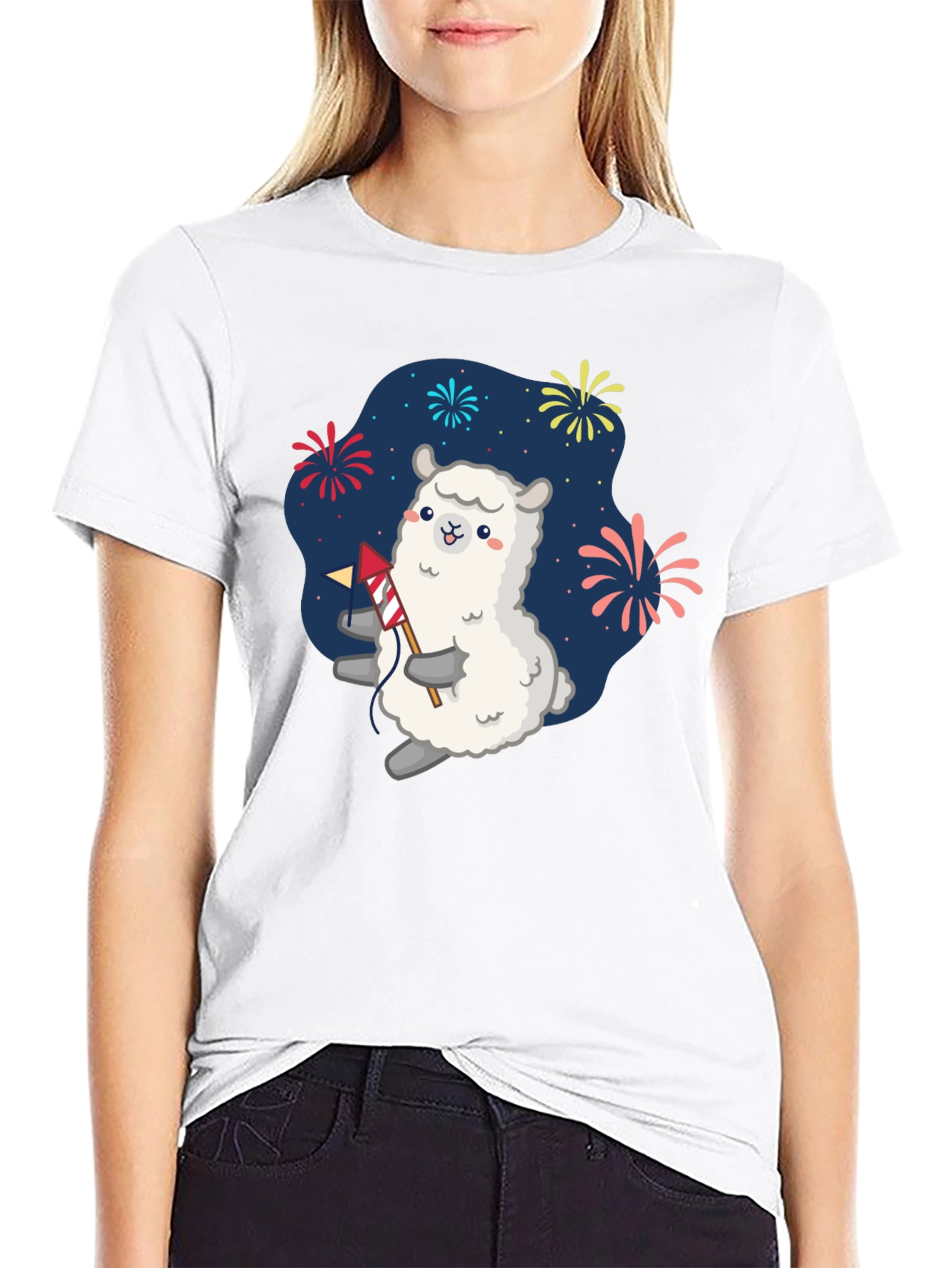 Llama Fireworks T-Shirt - Celebration Tee