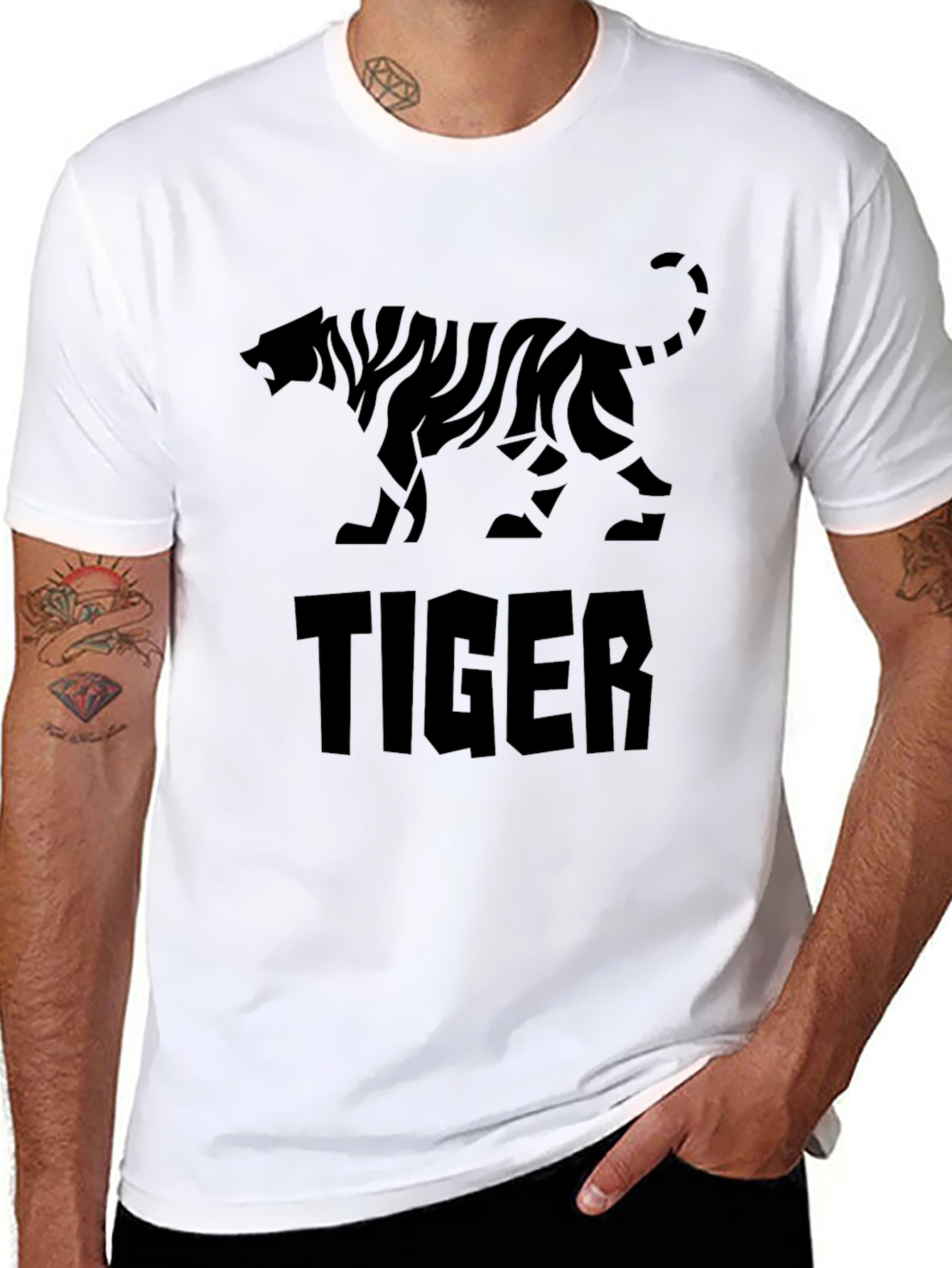 Black Tiger Graphic T-Shirt - Mens
