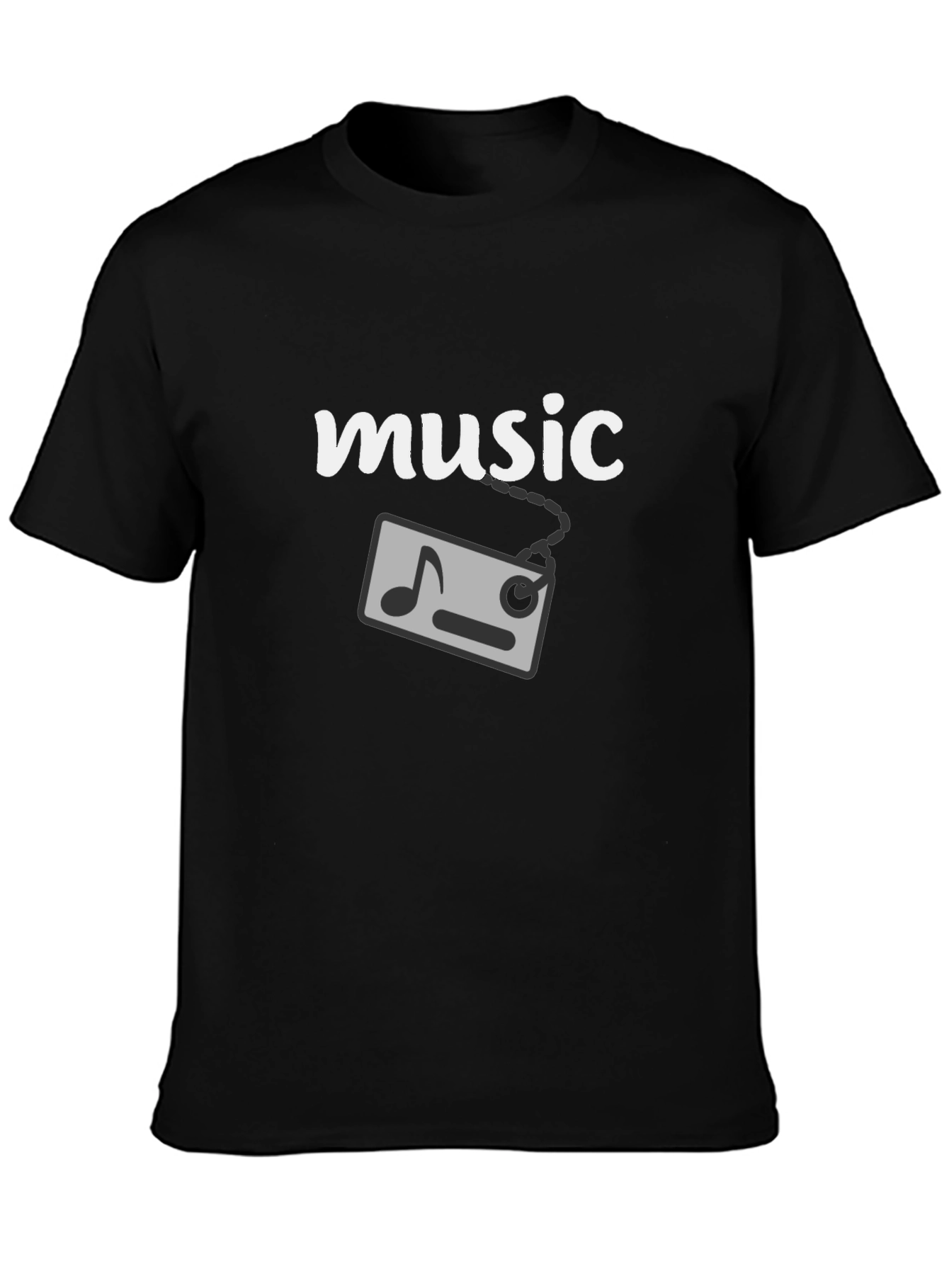 Music Graphic T-Shirt - Black Cotton Tee
