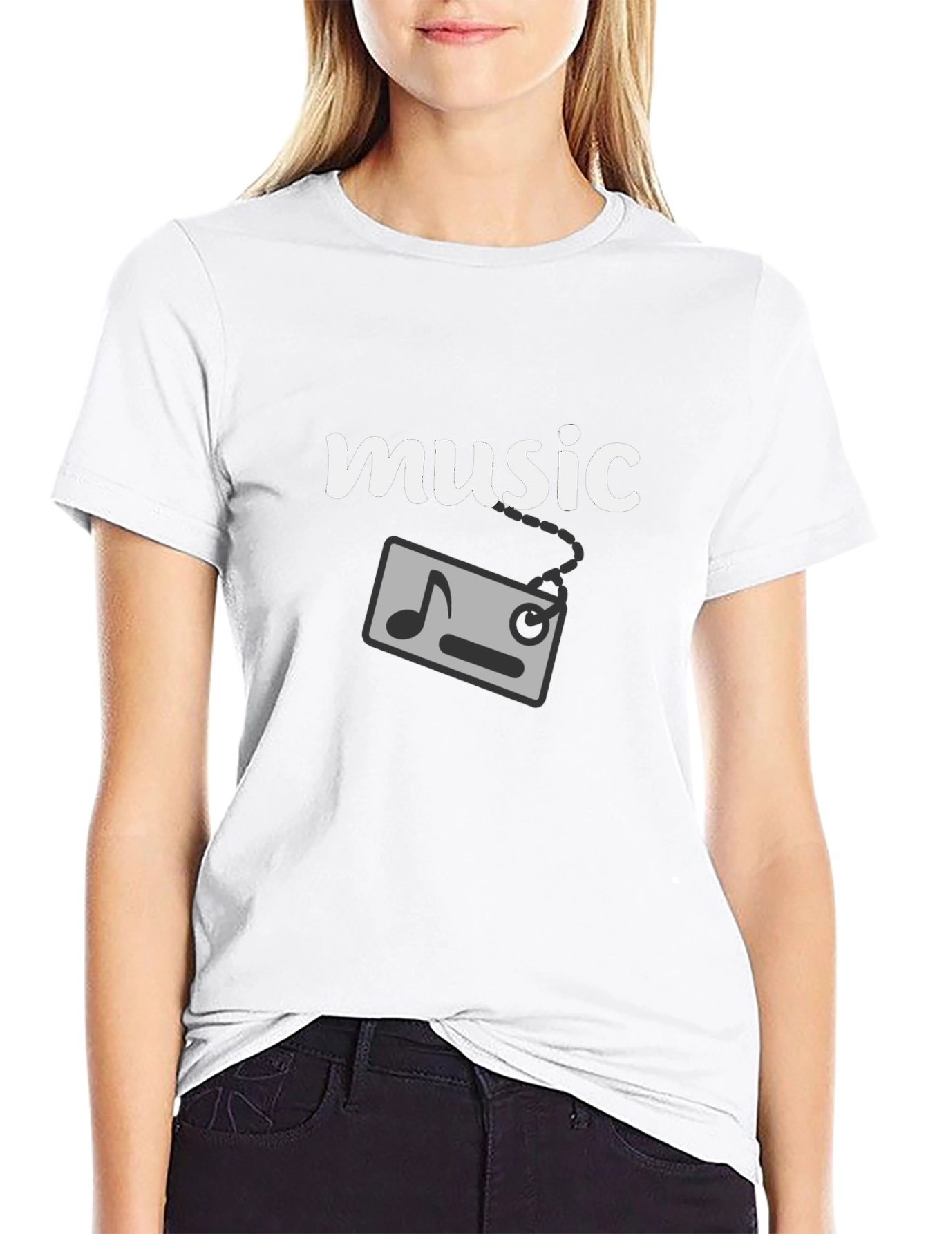 Music Graphic T-Shirt - Black Cotton Tee