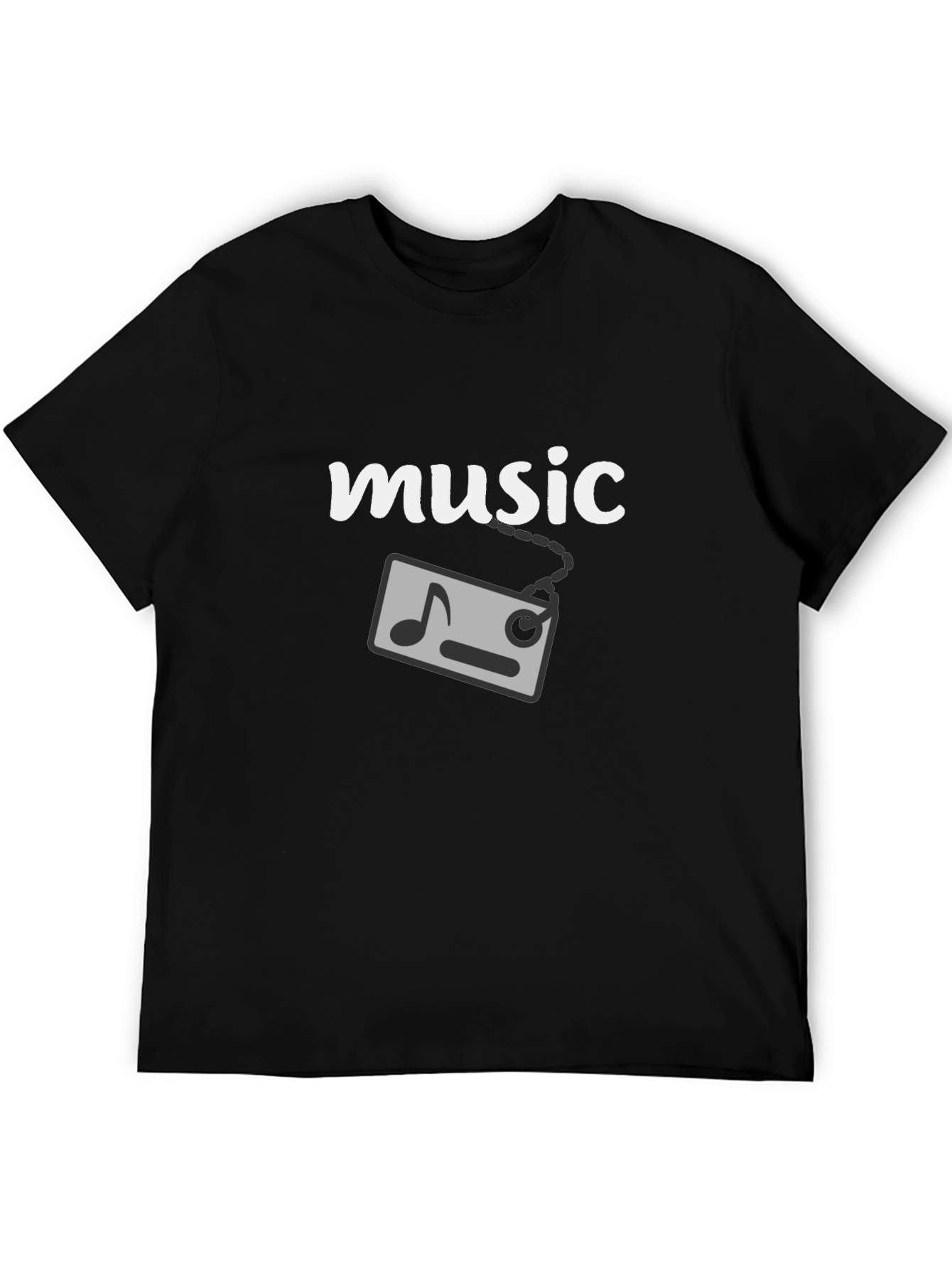 Music Graphic T-Shirt - Black Cotton Tee