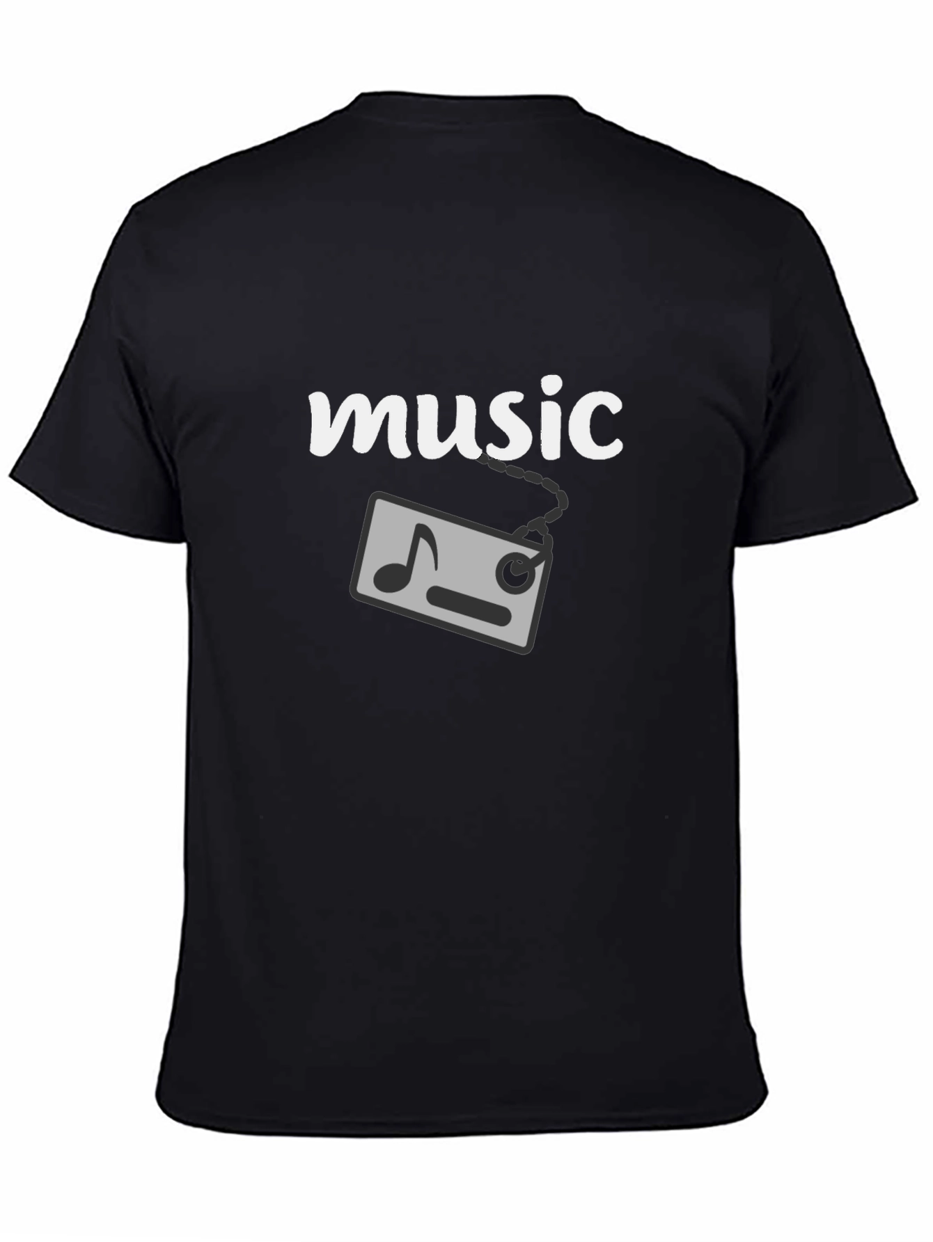 Music Graphic T-Shirt - Black Cotton Tee