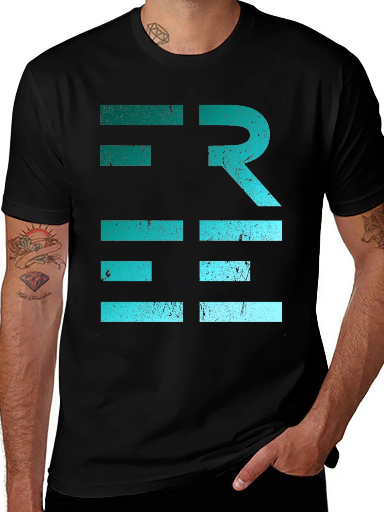Abstract Graphic Tee - Modern Design Cotton Shirt