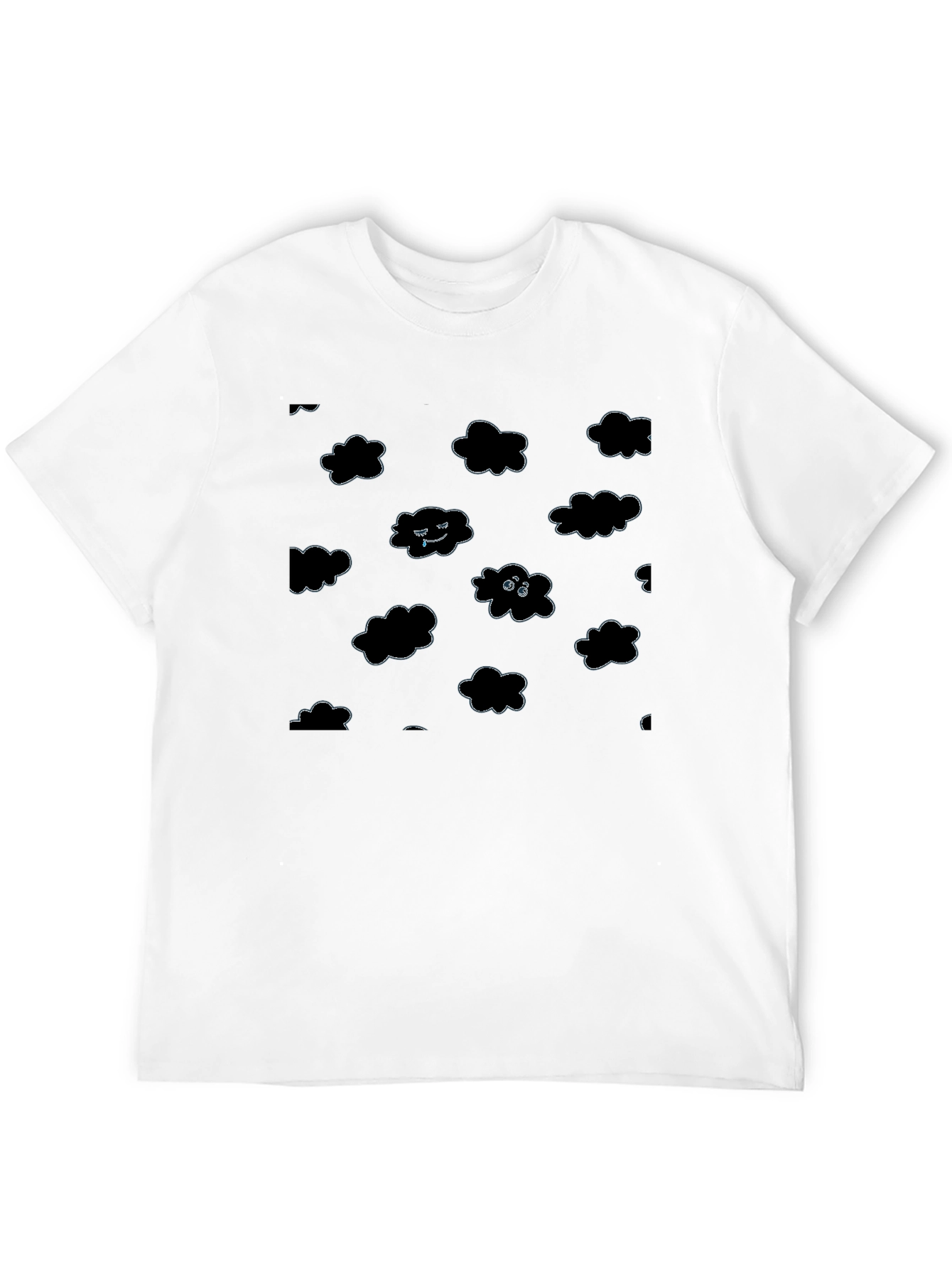 Cloudy Mood T-Shirt - Black Cotton Tee