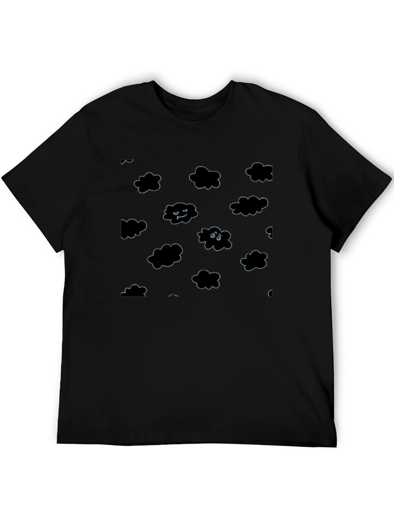 Cloudy Mood T-Shirt - Black Cotton Tee