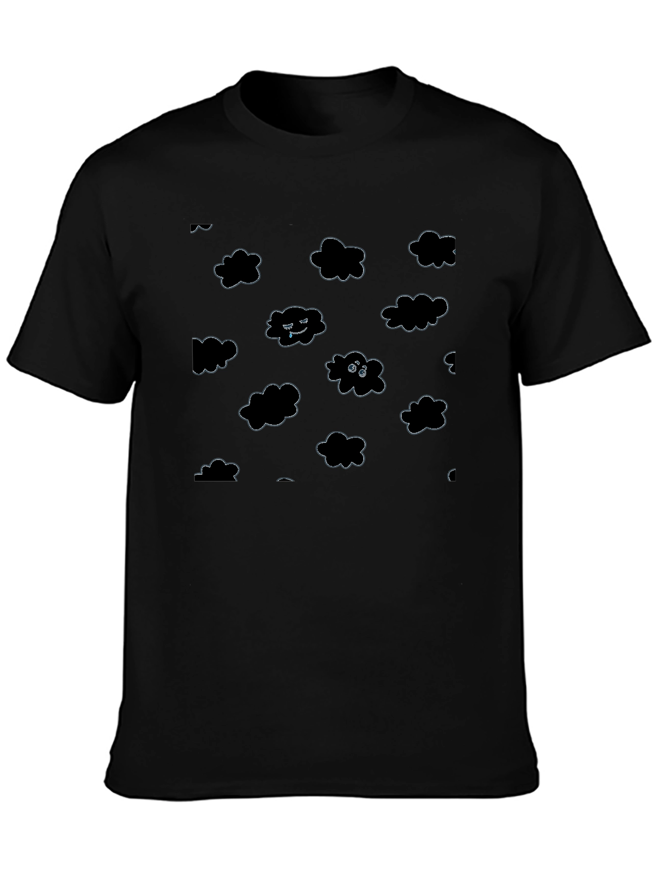 Cloudy Mood T-Shirt - Black Cotton Tee