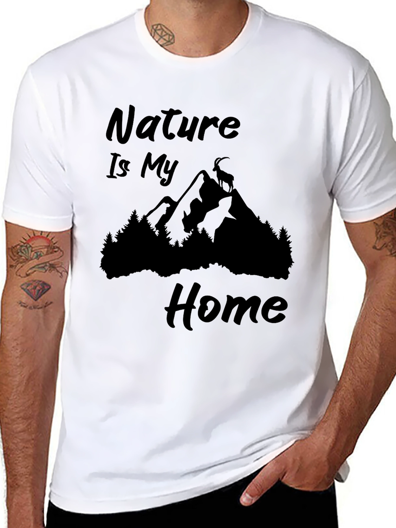 Nature Is My Home Black Graphic Tee
