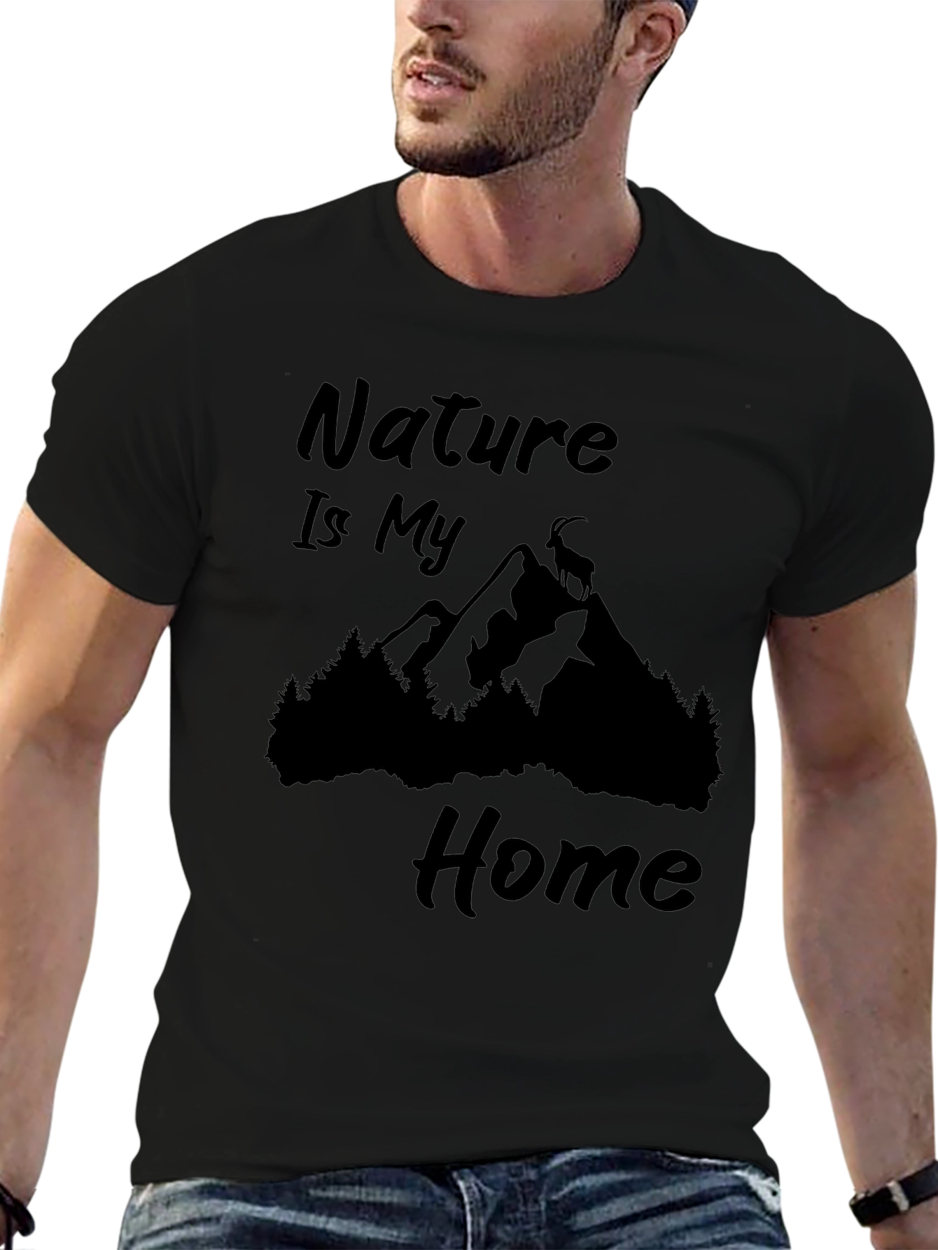 Nature Is My Home Black Graphic Tee