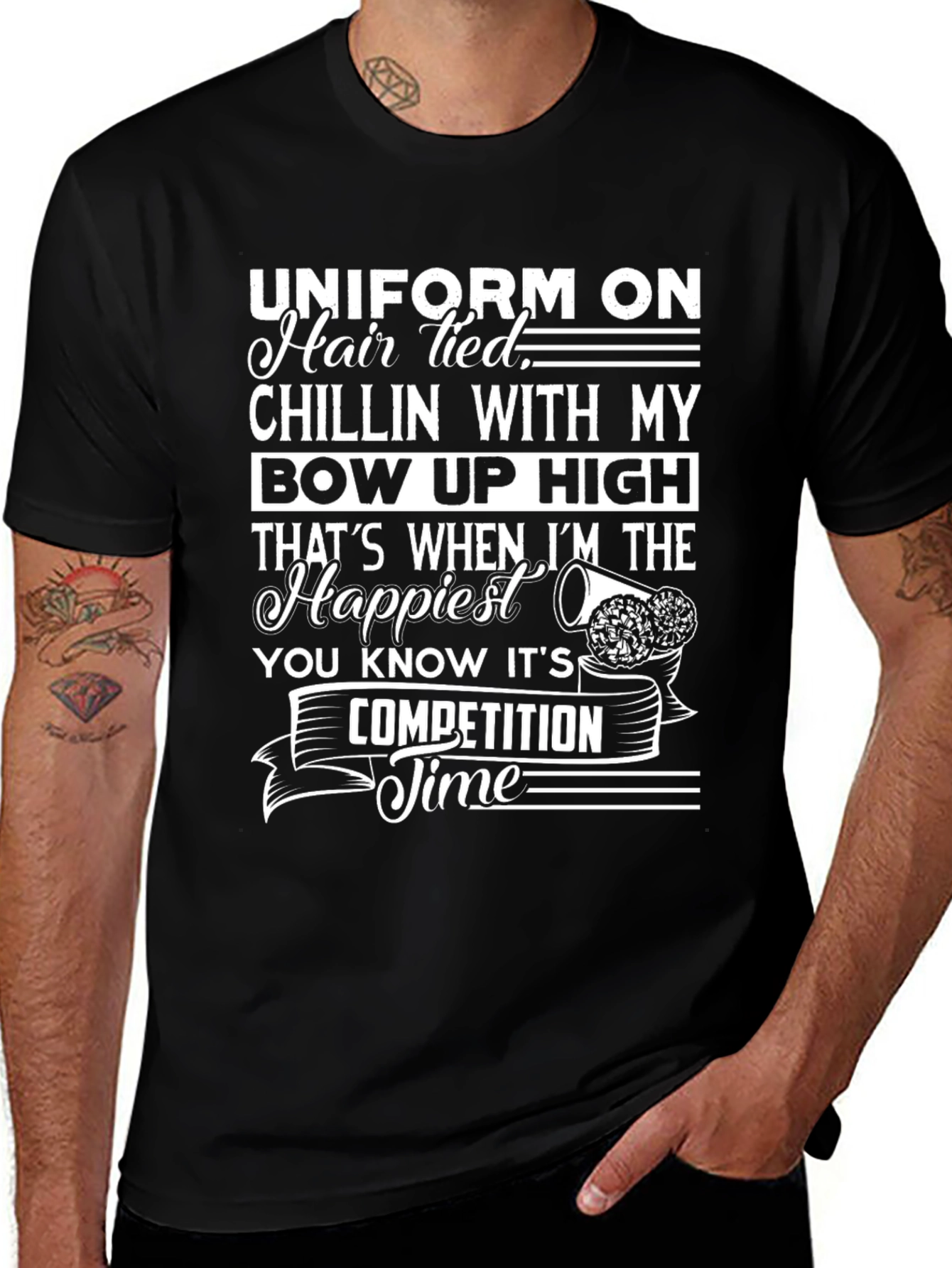 Cheer Competition T-Shirt - Hair Tied Bow Up High