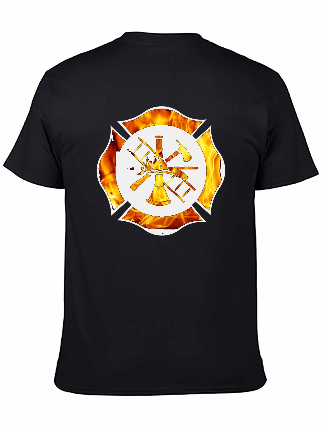 Firefighter Maltese Cross Graphic T-Shirt
