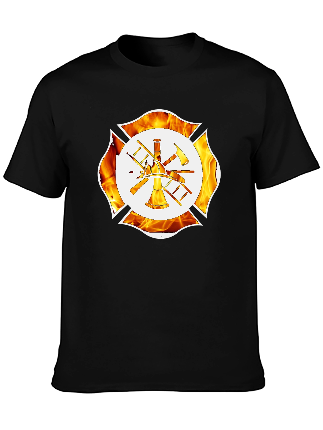 Firefighter Maltese Cross Graphic T-Shirt