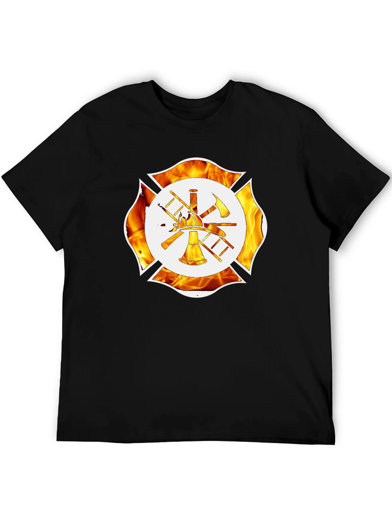 Firefighter Maltese Cross Graphic T-Shirt