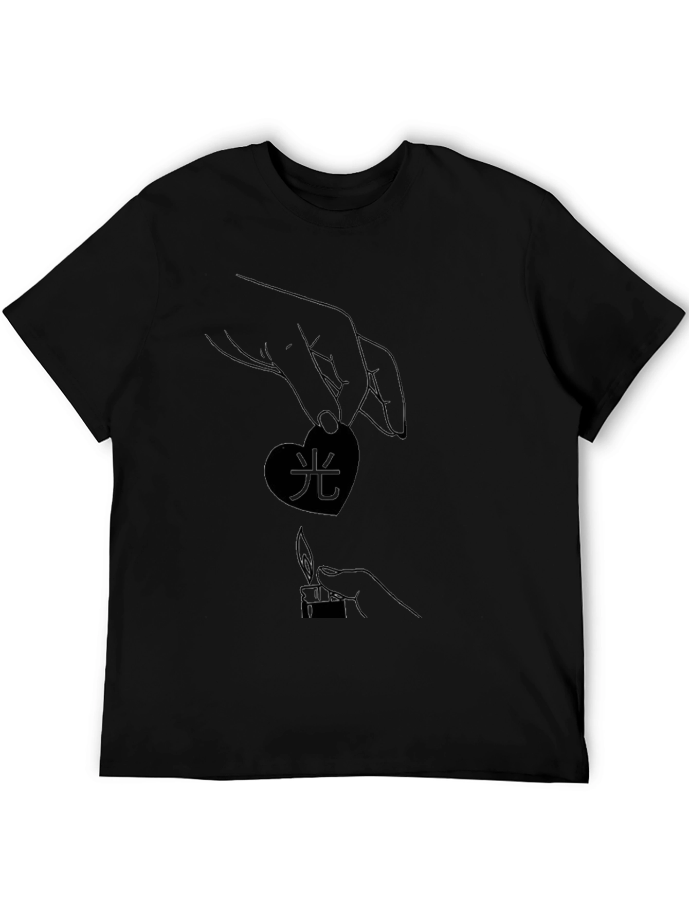Heart & Flame Graphic Black T-Shirt