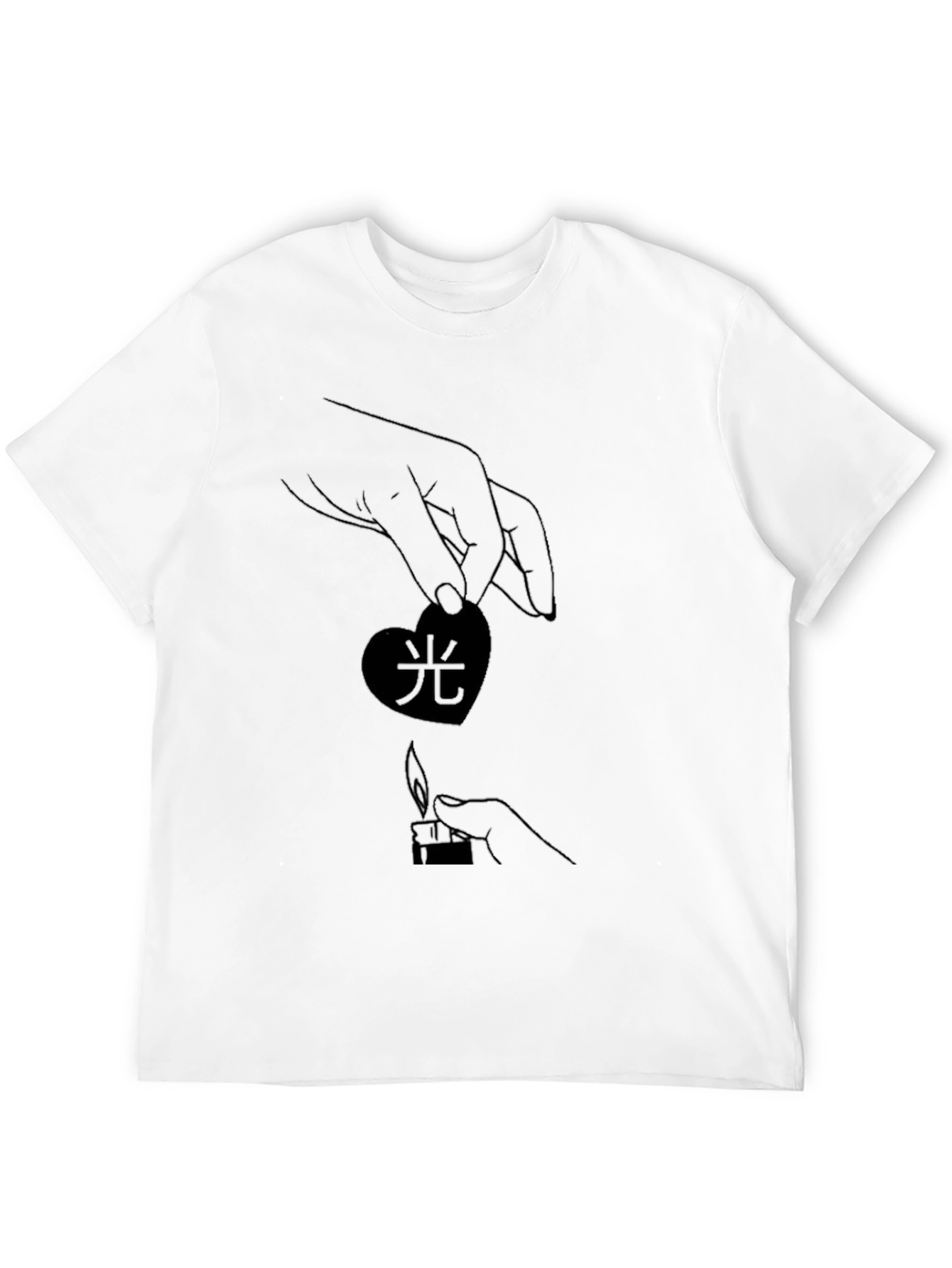 Heart & Flame Graphic Black T-Shirt