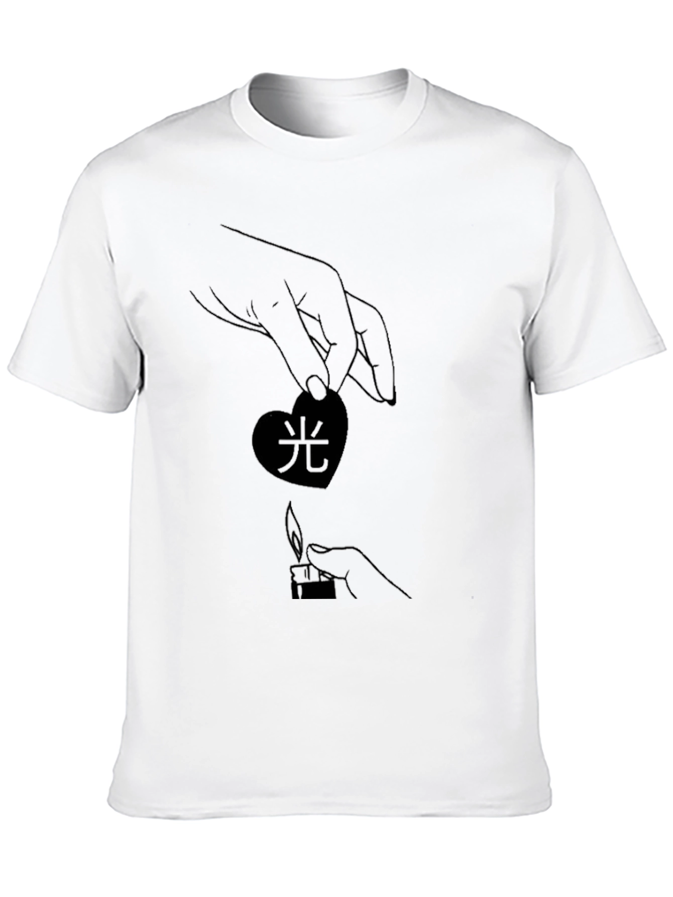 Heart & Flame Graphic Black T-Shirt