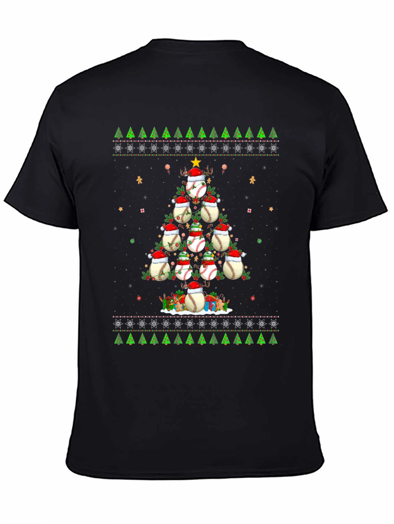 Baseball Christmas Tree T-Shirt