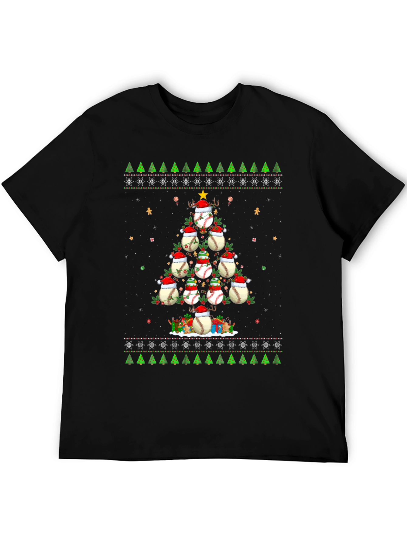 Baseball Christmas Tree T-Shirt