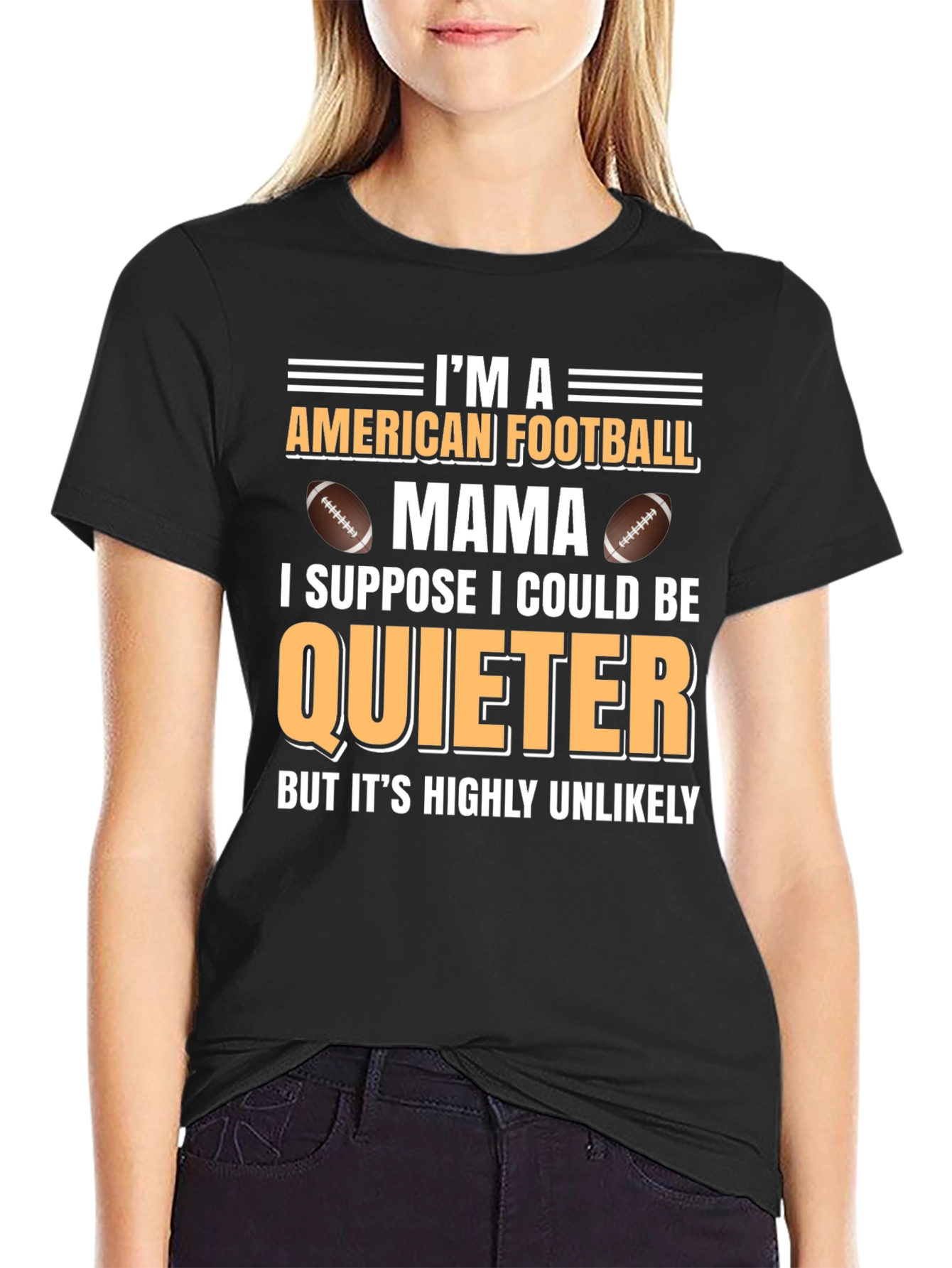 American Football Mama Graphic T-Shirt
