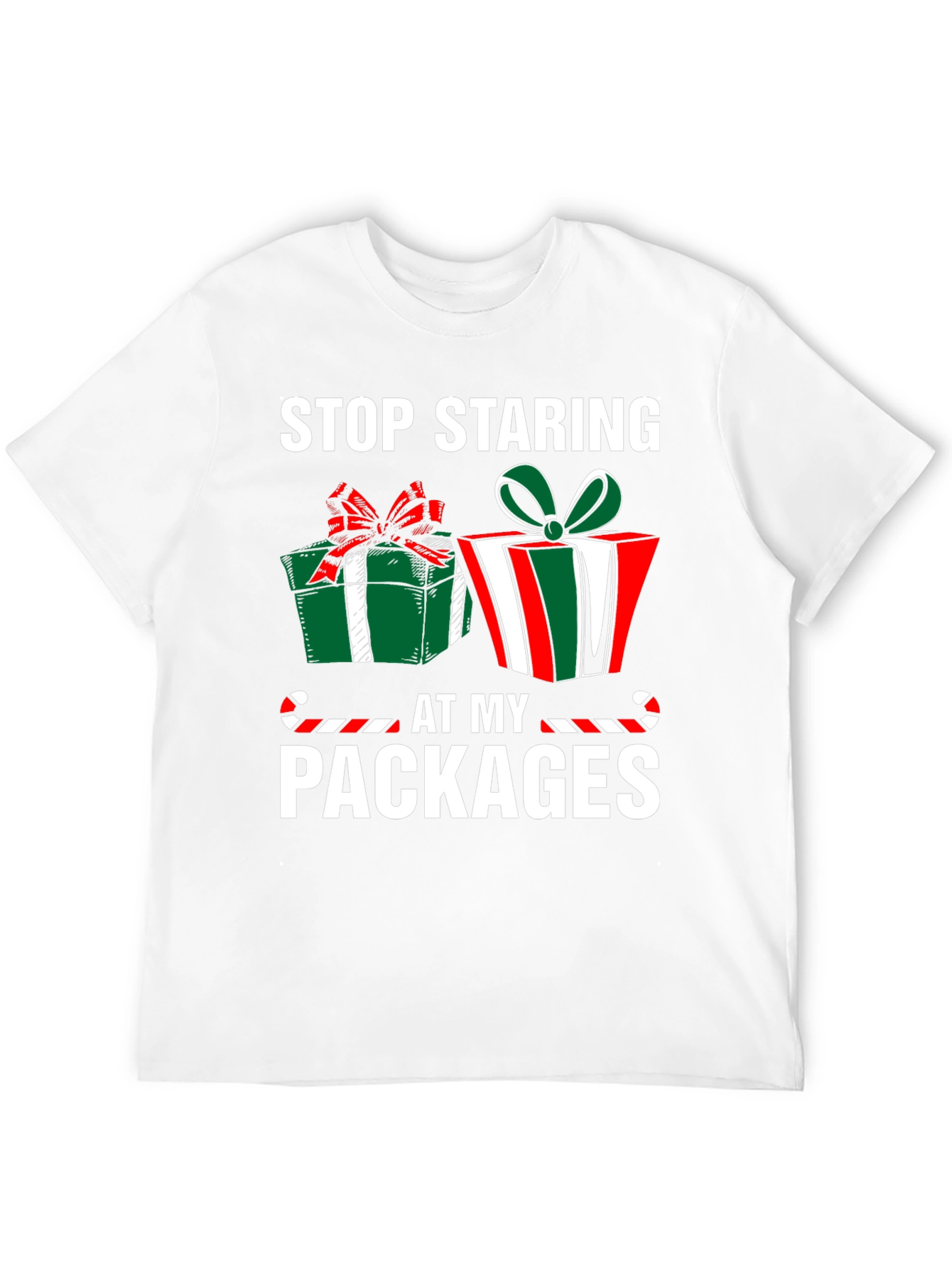 Stop Staring At My Packages Christmas T-Shirt