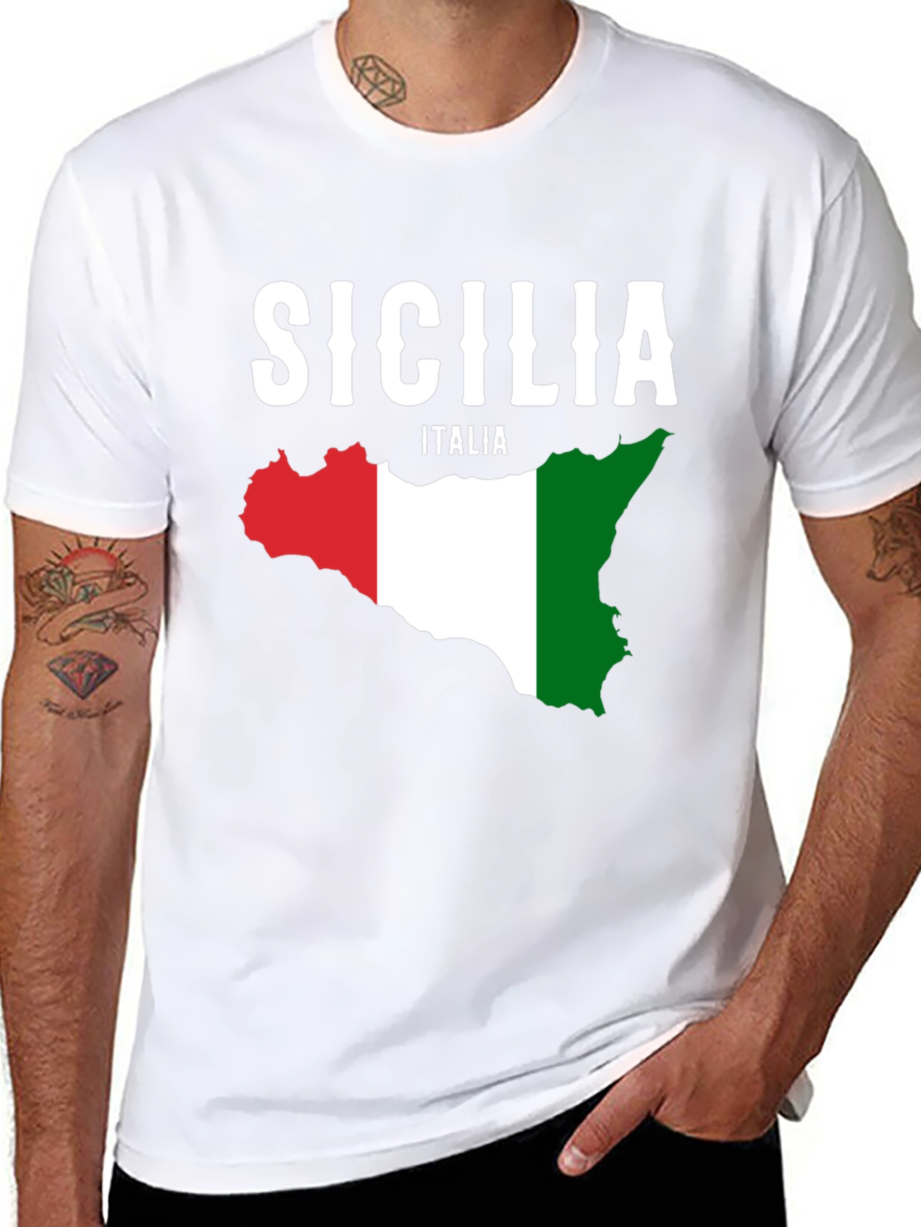 Sicilia Italia Flag Graphic T-Shirt