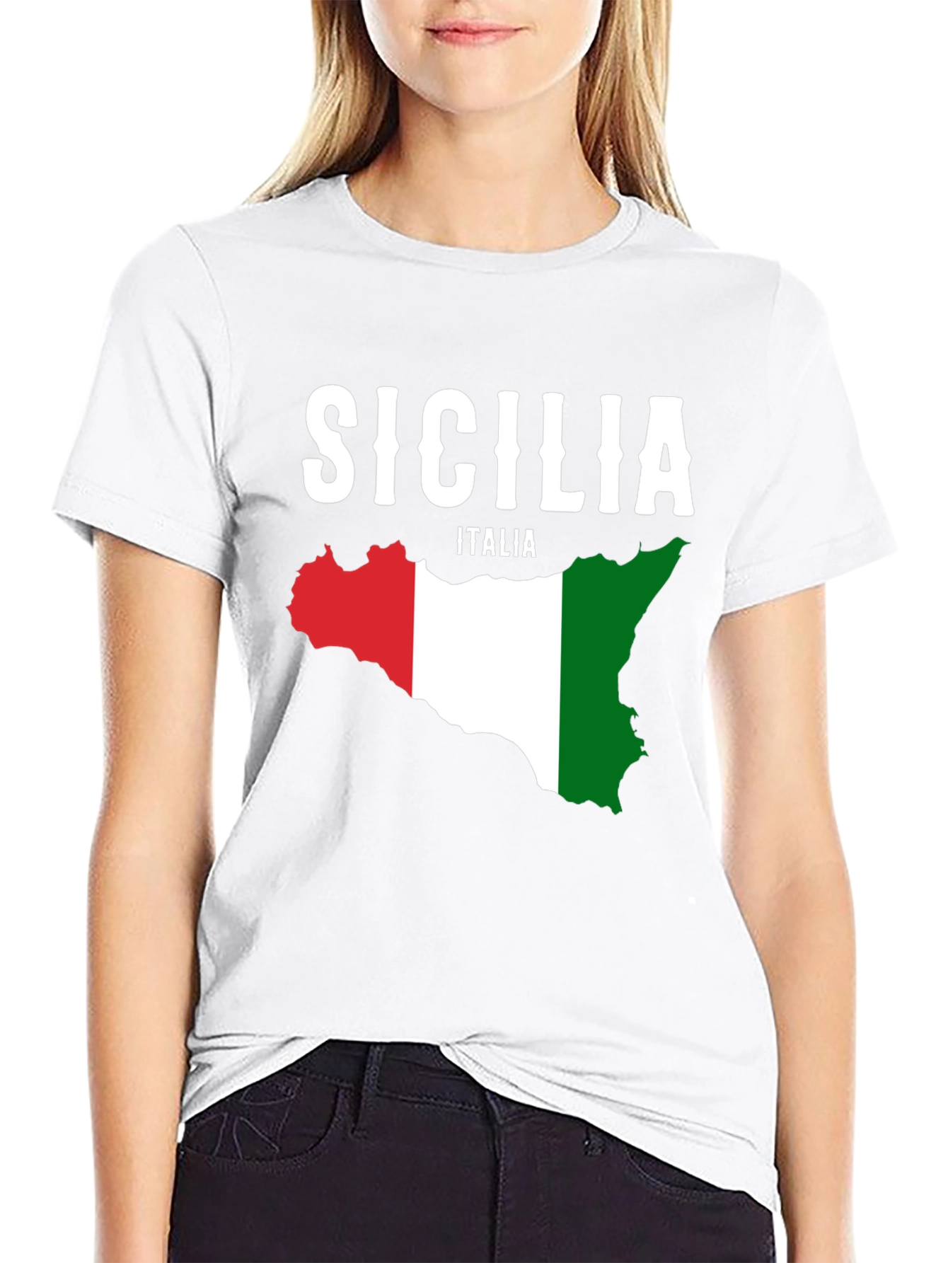 Sicilia Italia Flag Graphic T-Shirt