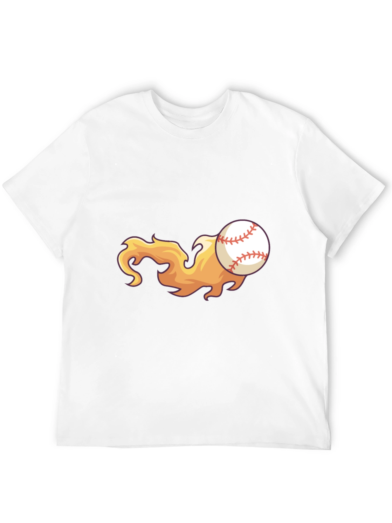 Flaming Baseball Graphic Tee - Black