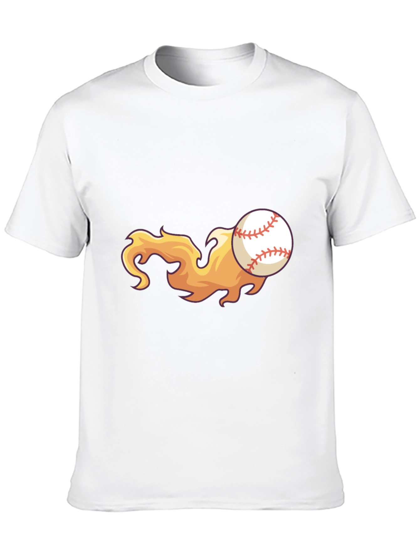 Flaming Baseball Graphic Tee - Black