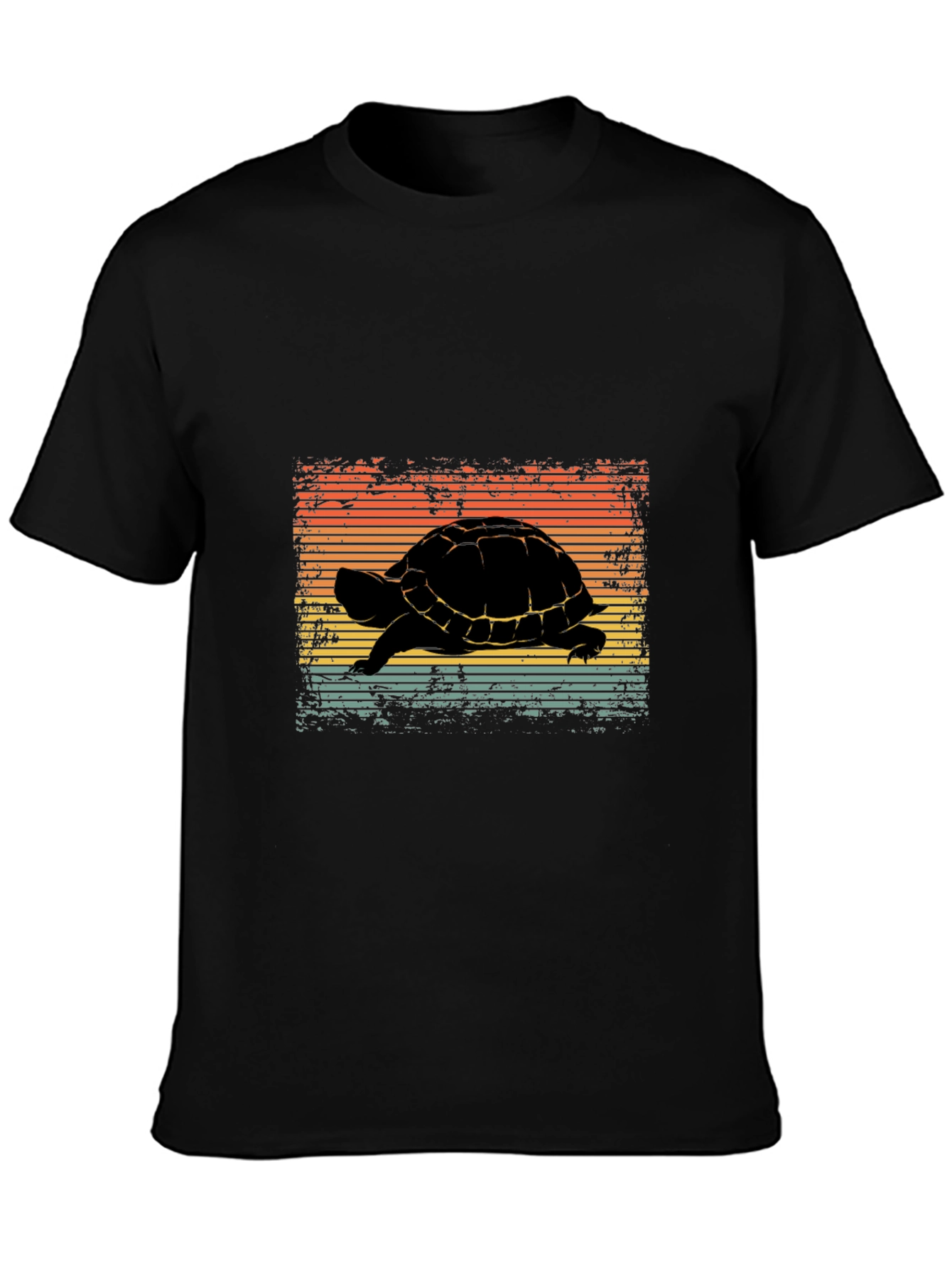 Retro Turtle Graphic Tee - Black
