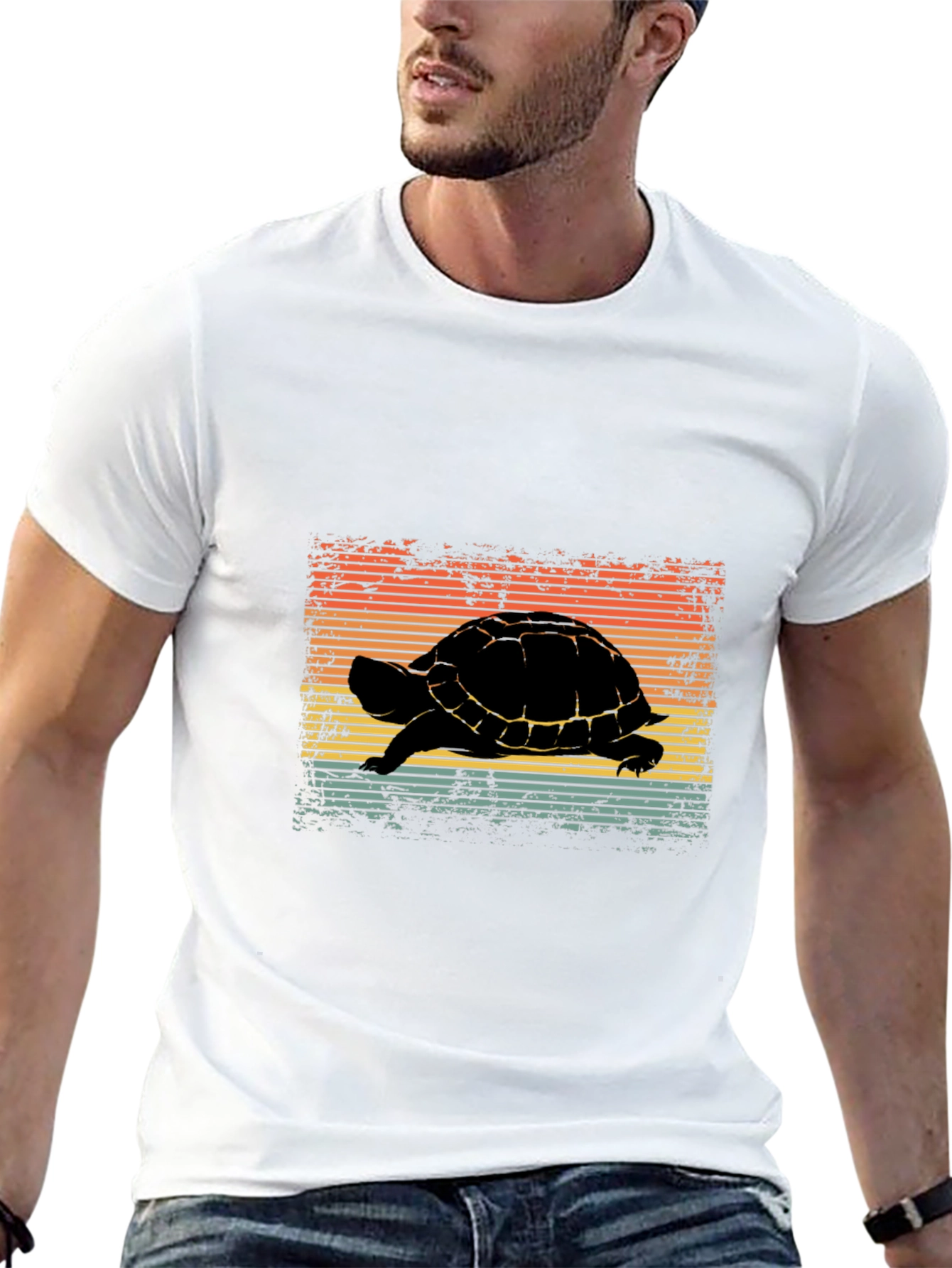 Retro Turtle Graphic Tee - Black