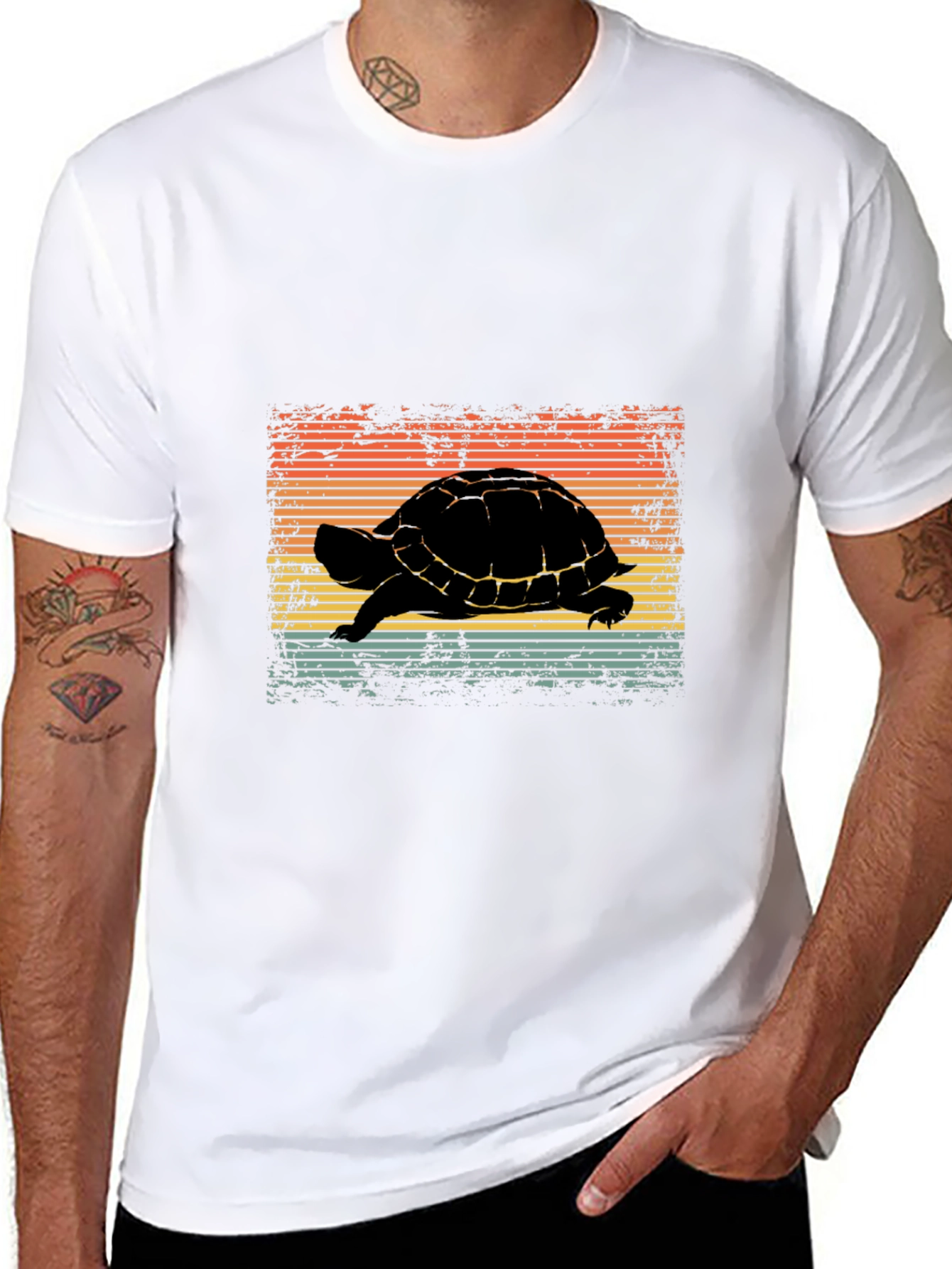 Retro Turtle Graphic Tee - Black