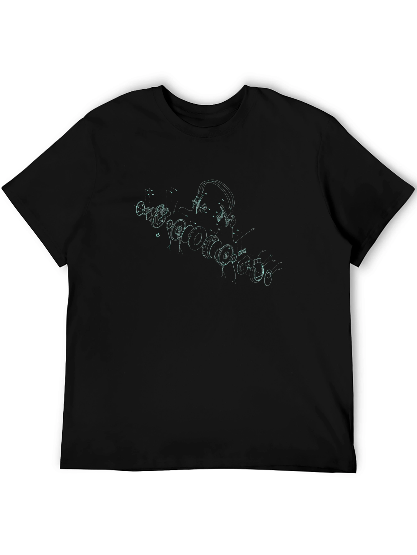 Exploded Headphones Graphic Tee - Black