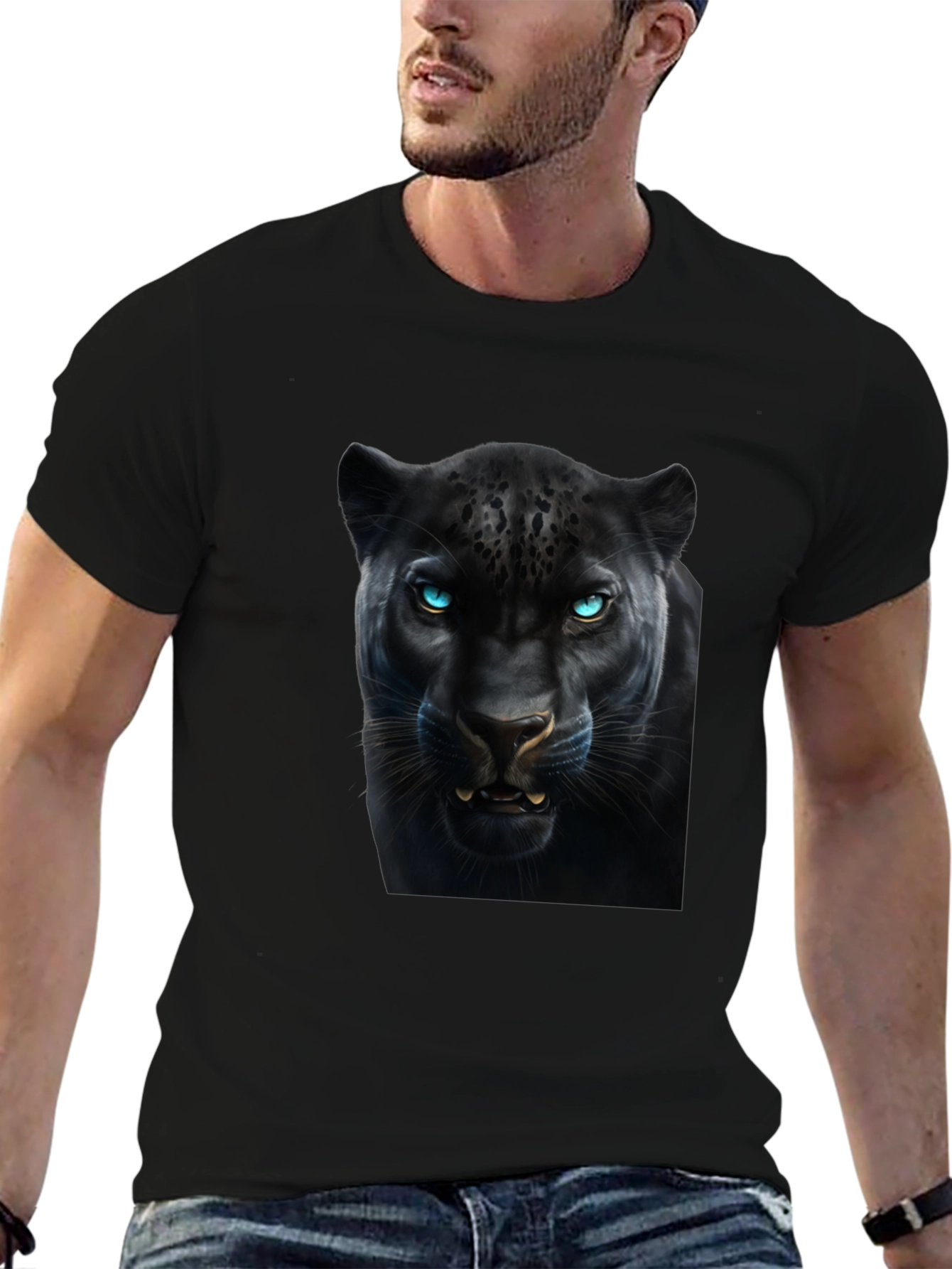Black Panther Graphic Tee - Fierce Eye Design