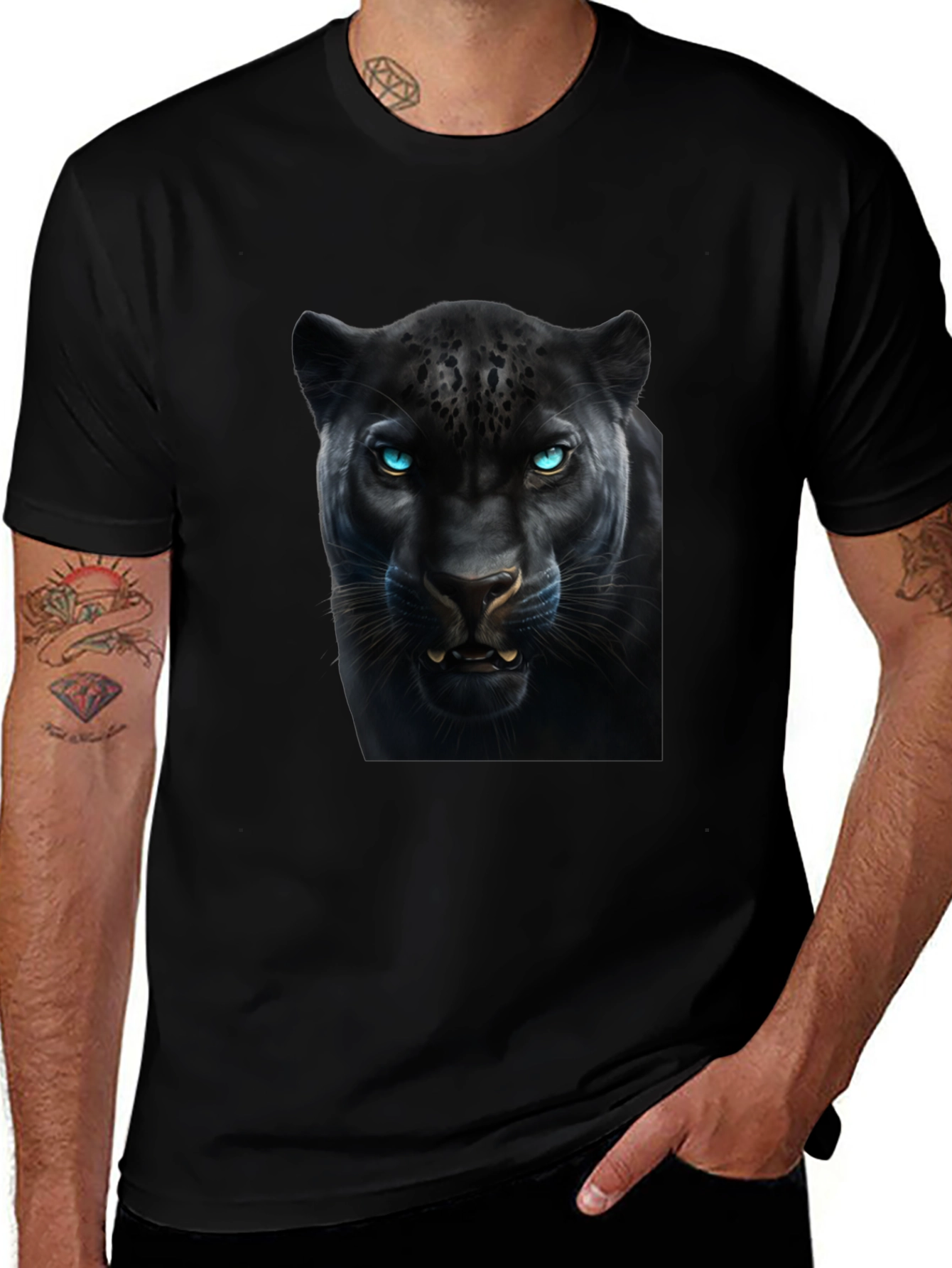 Black Panther Graphic Tee - Fierce Eye Design