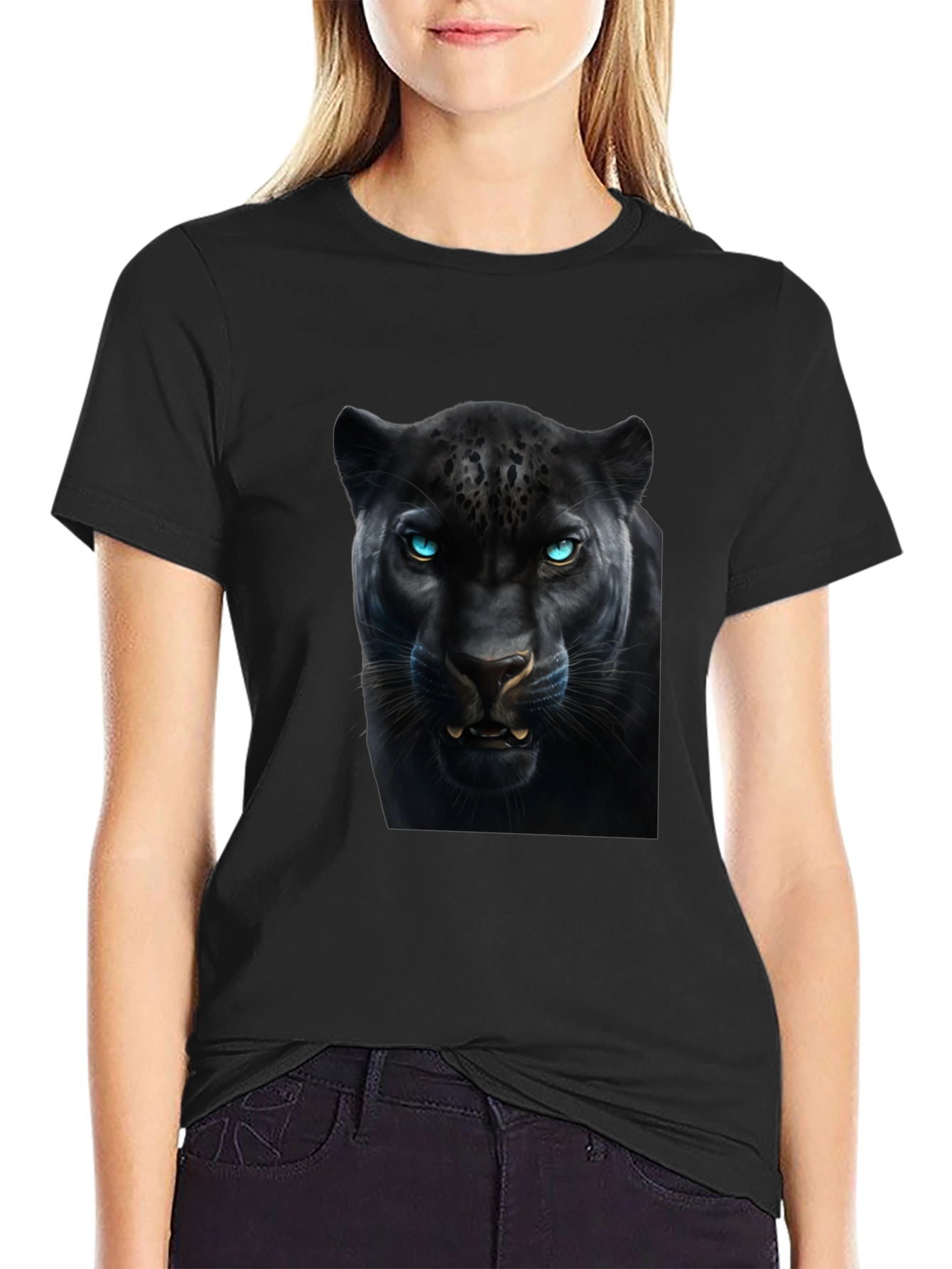 Black Panther Graphic Tee - Fierce Eye Design