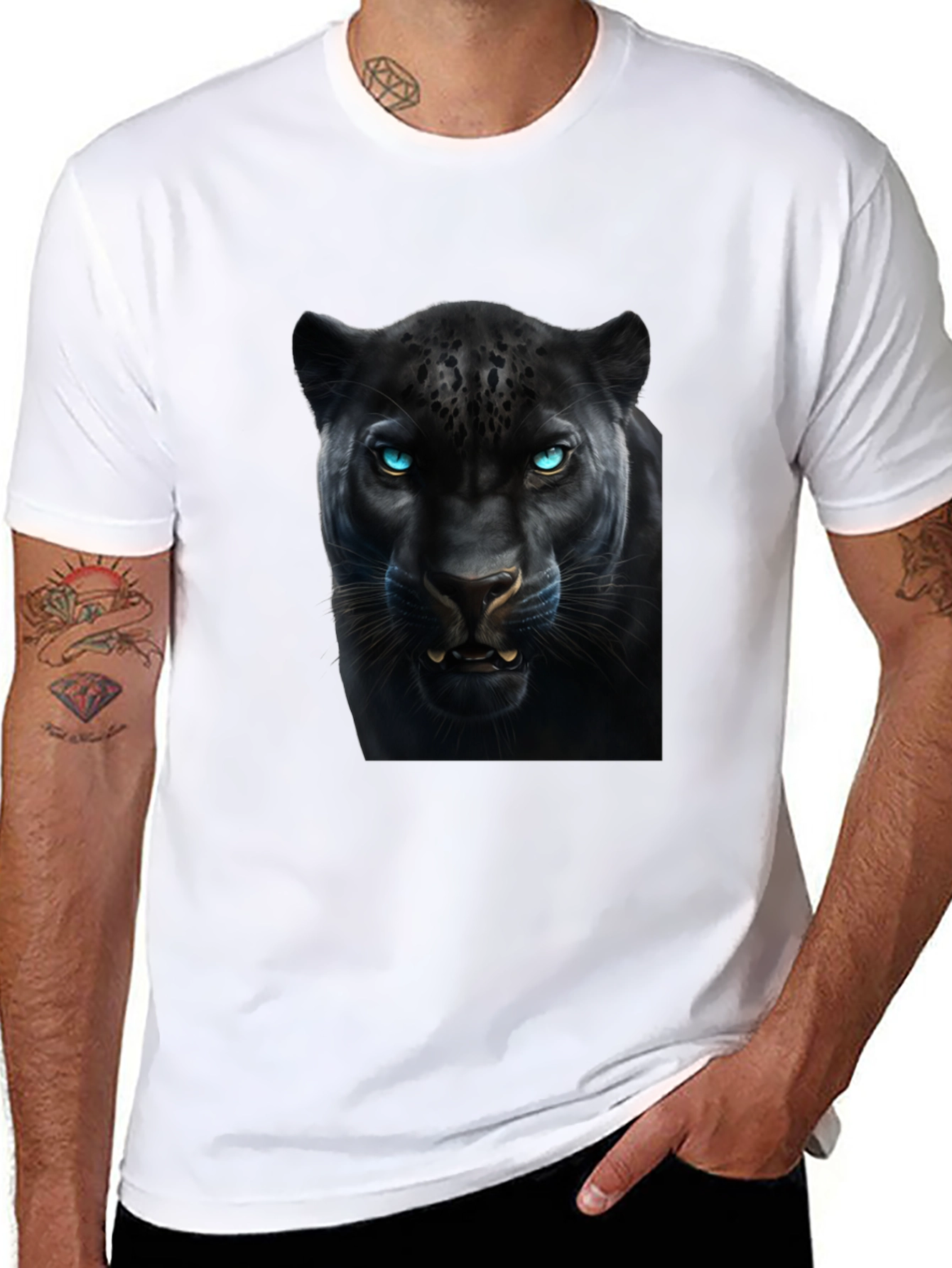 Black Panther Graphic Tee - Fierce Eye Design