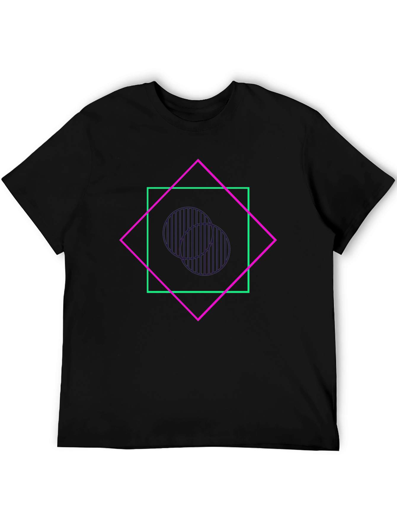 Geometric Graphic Tee - Edgy Style
